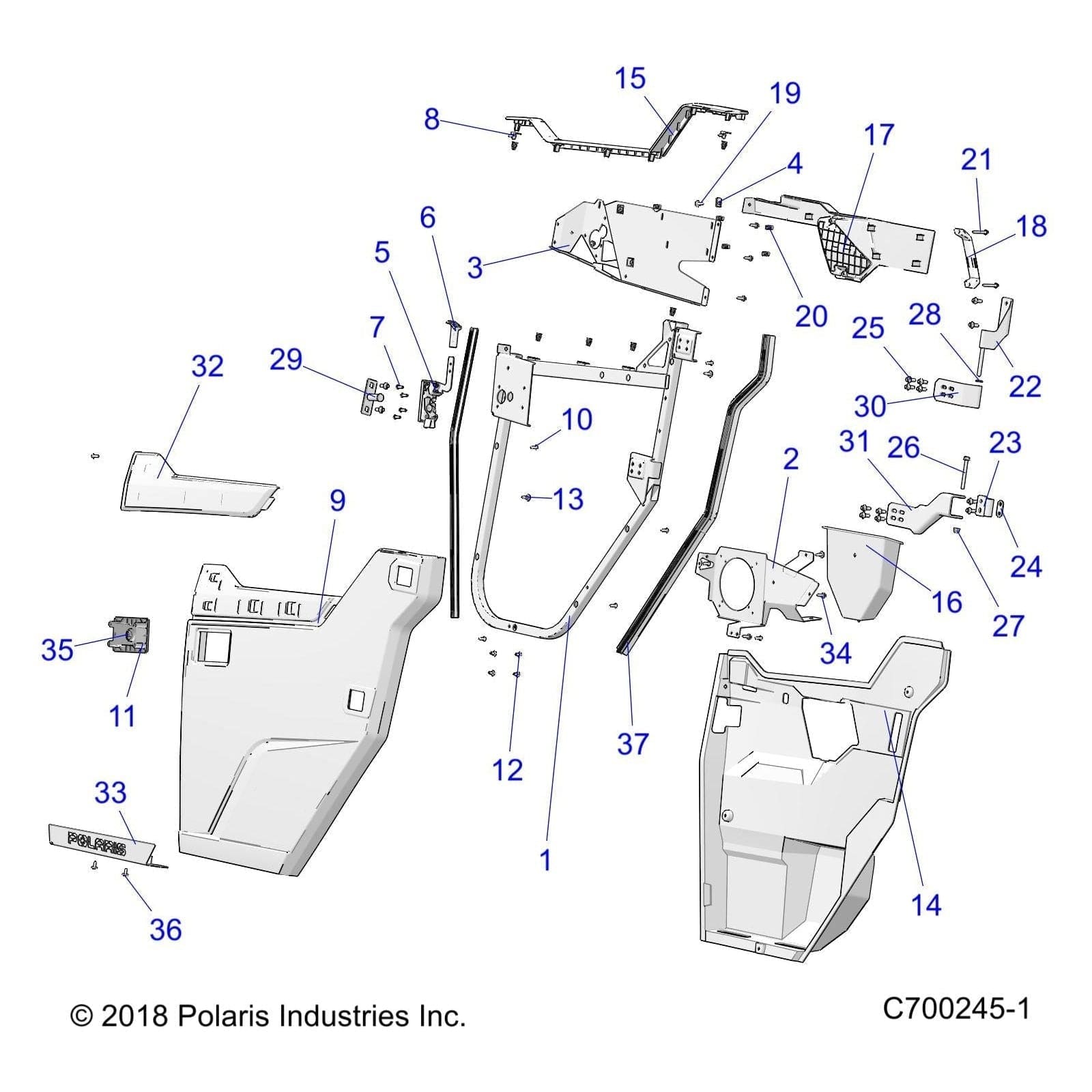 Bracket-Half Dr,Trim,Frt,Lh,O.Mad by Polaris 5265636-589 OEM Hardware P5265636-589 Off Road Express