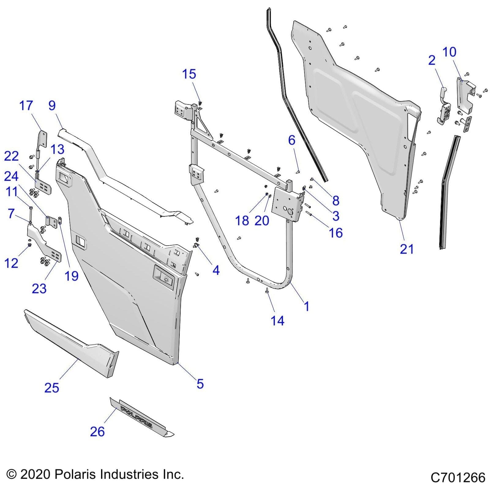 Bracket-Half Dr,Trim,Frt,Rh,Pmltd by Polaris 5265637-707 OEM Hardware P5265637-707 Off Road Express
