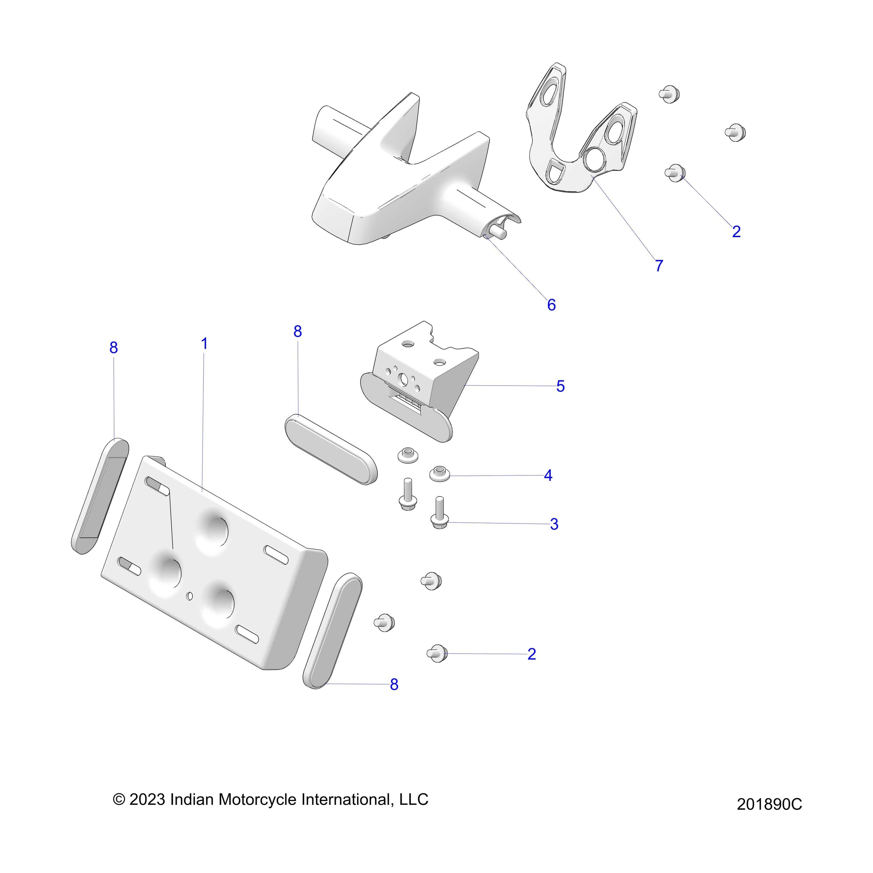 Bracket-License Plate,Na by Polaris 5465593 License Plate Mount