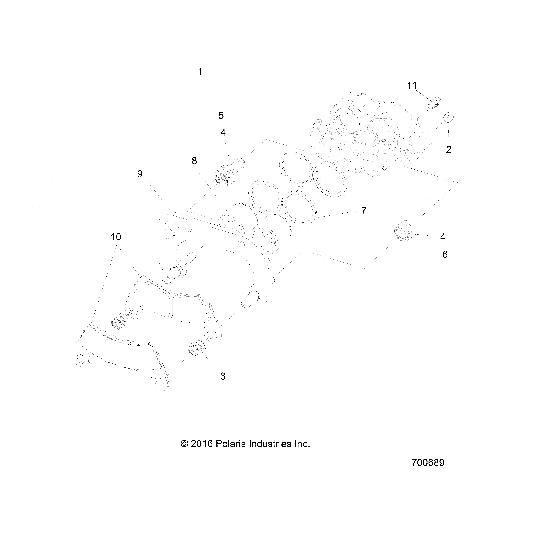Brake Caliper Assembly, Right, by Polaris 1912485 OEM Hardware P1912485 Off Road Express