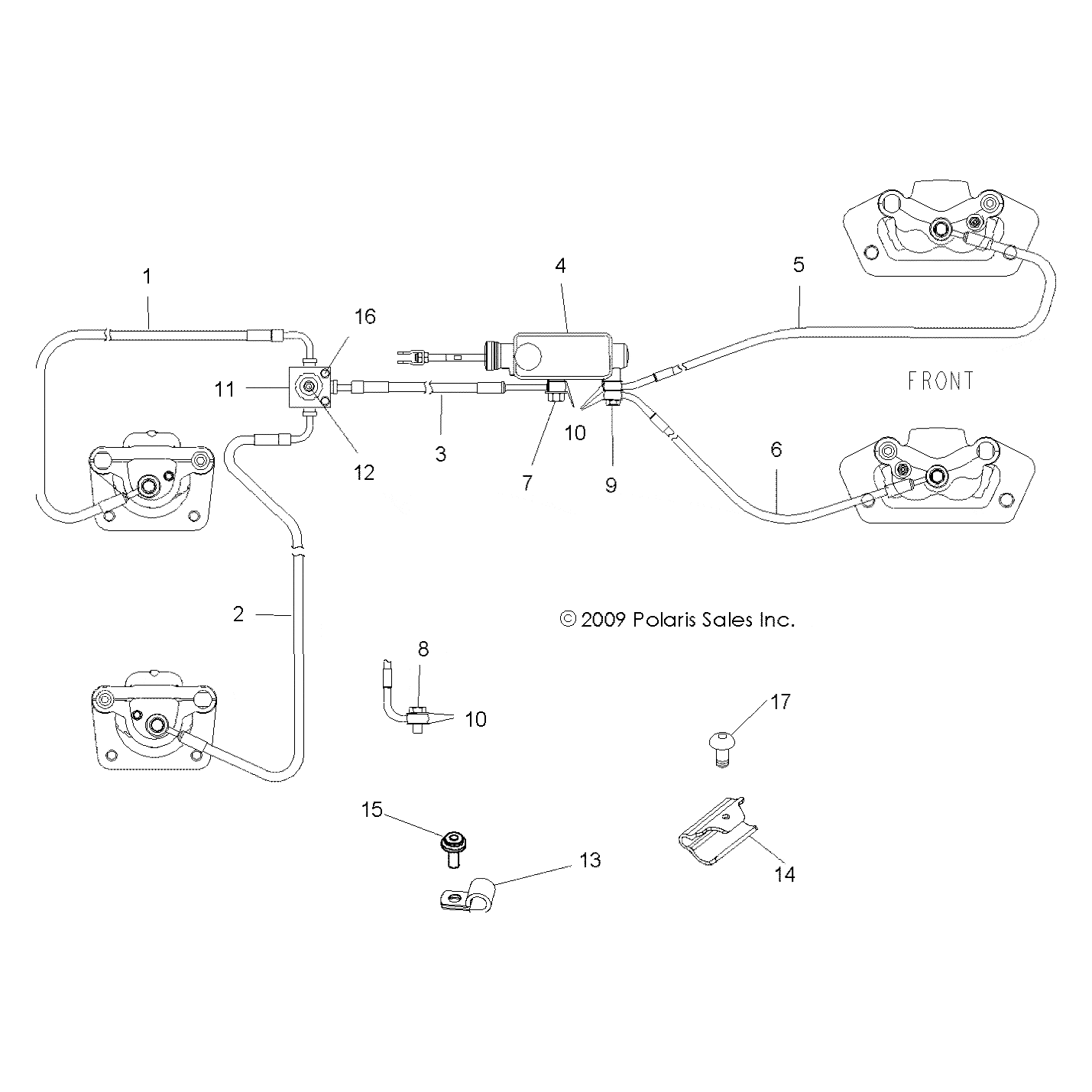 Brake Line, Rear, Left by Polaris 1911036 OEM Hardware P1911036 Off Road Express