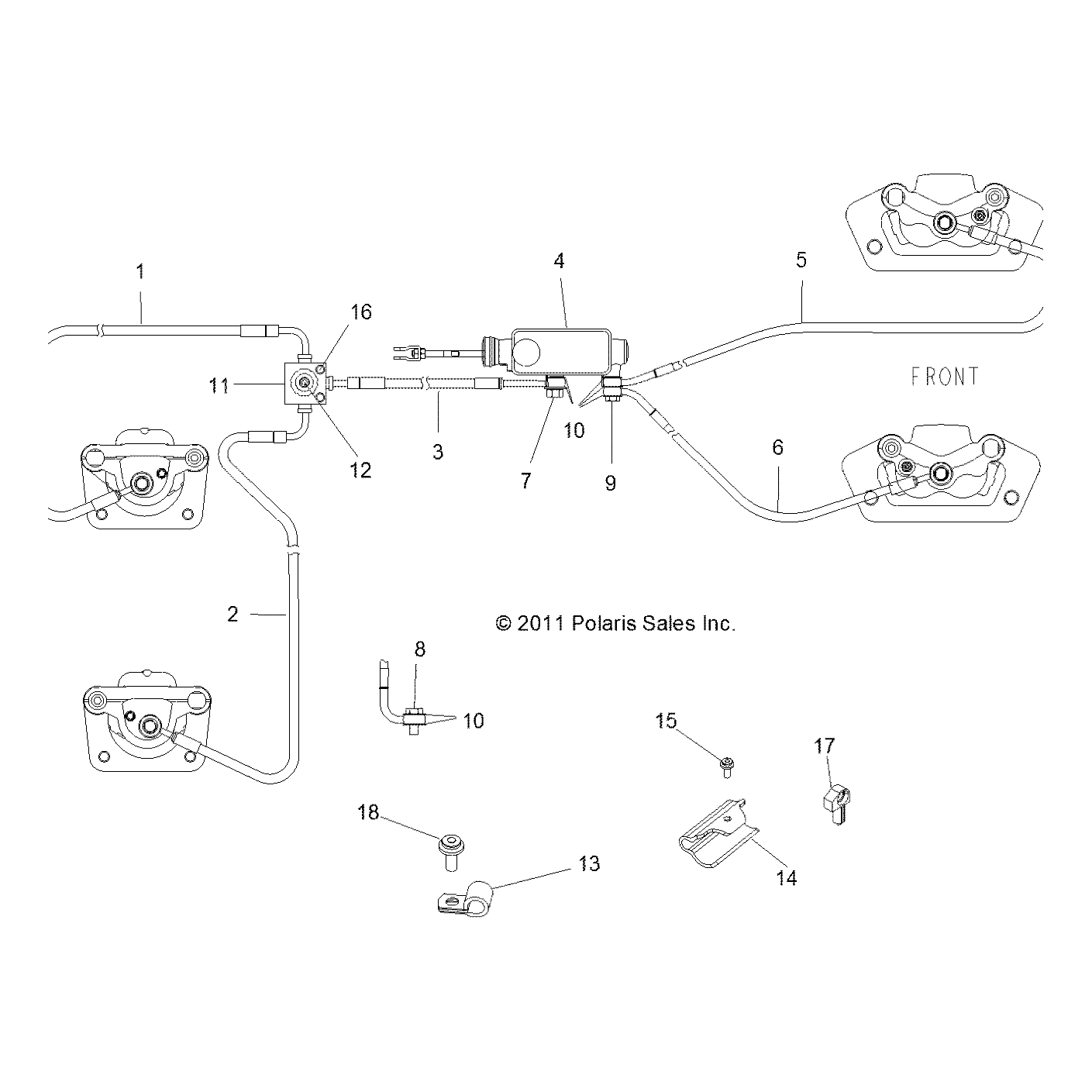 Brake Line, Rear, Left by Polaris 1911448 OEM Hardware P1911448 Off Road Express
