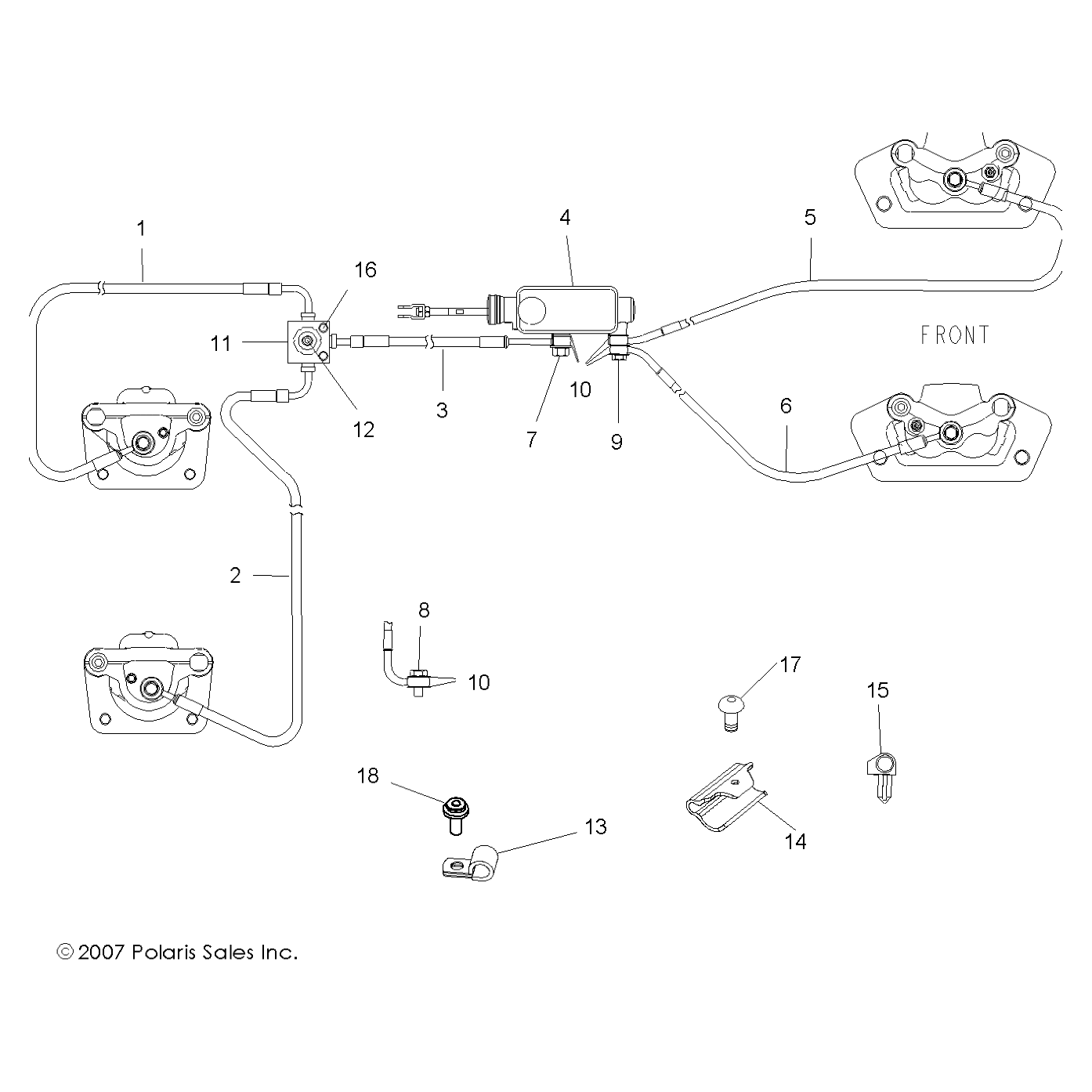 Brake Line, Rear, Right by Polaris 1911035 OEM Hardware P1911035 Off Road Express