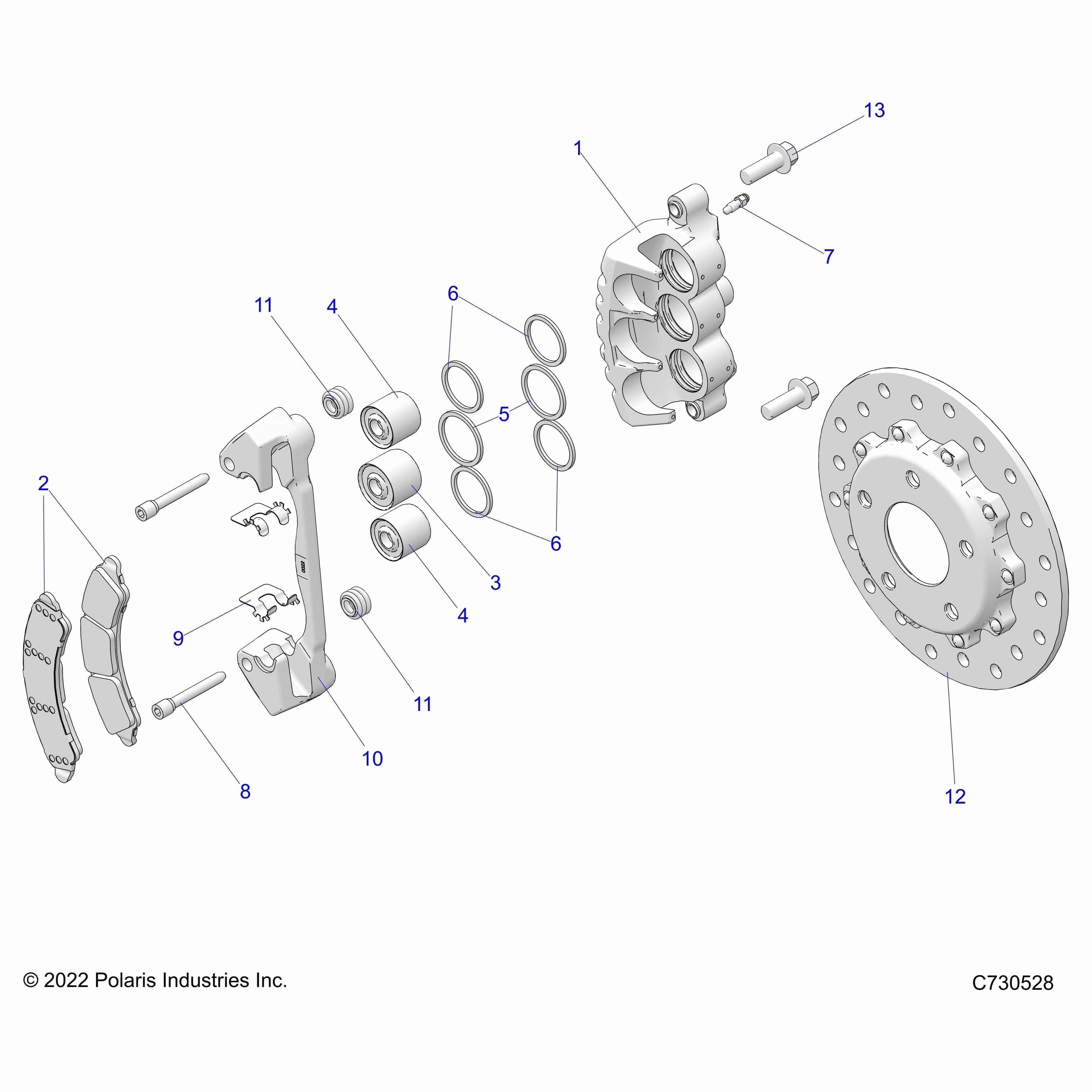 Brake Pad Assembly by Polaris 2208162 OEM Hardware P2208162 Off Road Express
