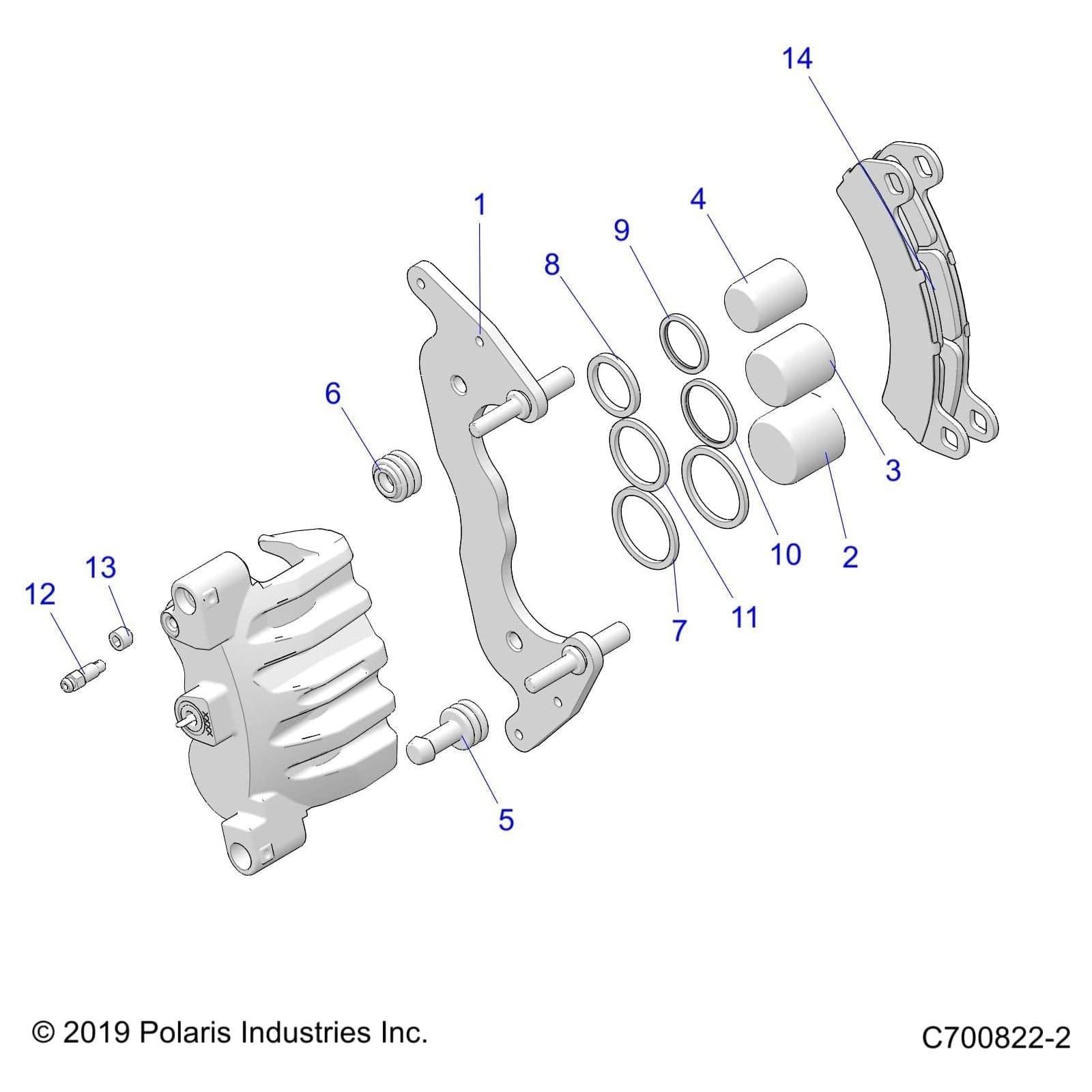 Brake Pads Kit Assembly by Polaris 2206231 OEM Hardware P2206231 Off Road Express