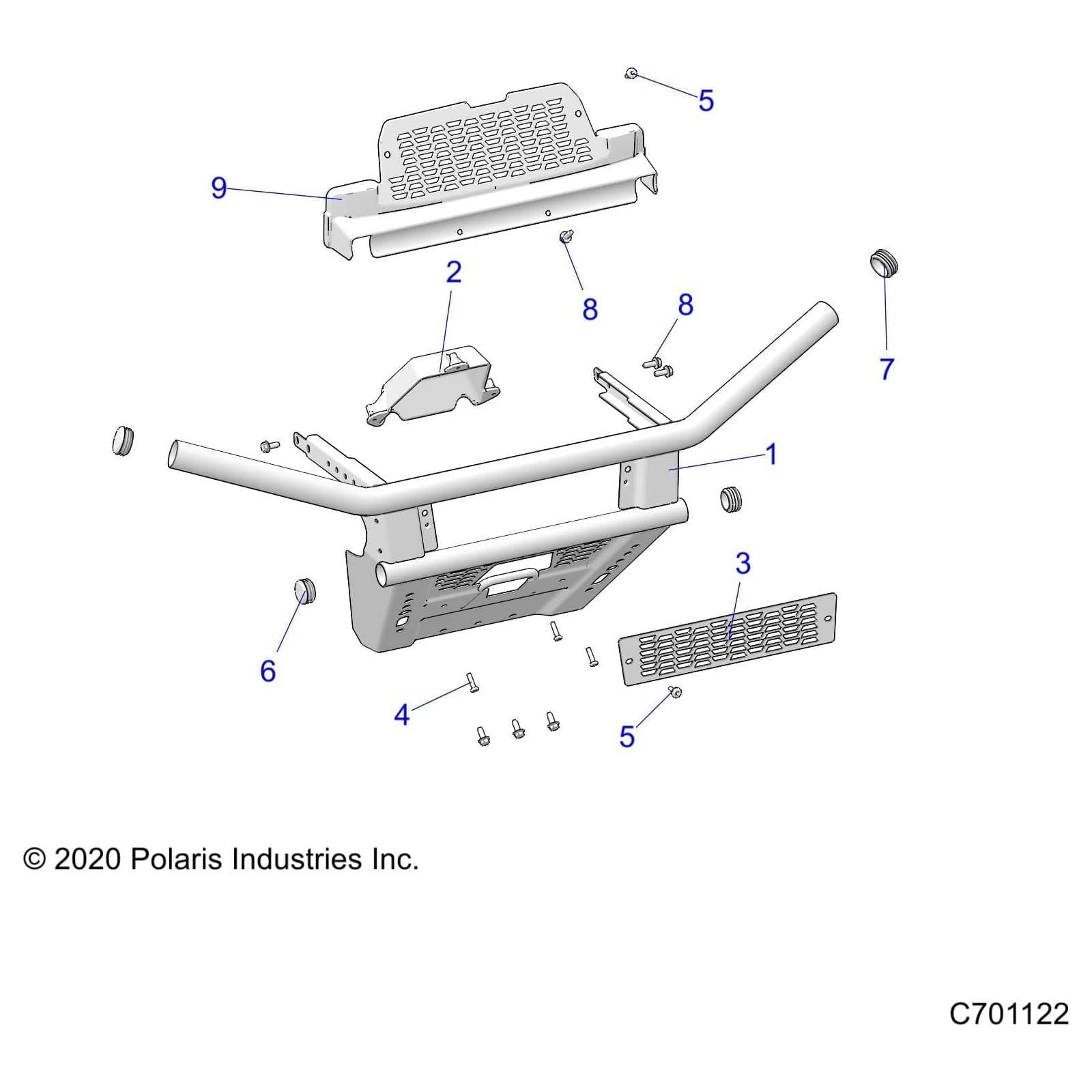 Bumper Guard Bracket, Gloss Bla by Polaris 5438181-070 OEM Hardware P5438181-070 Off Road Express