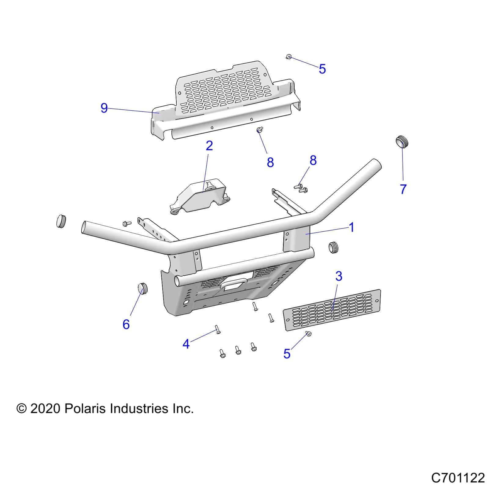 Bumper Screen, Upper, Gloss Bla by Polaris 5438240-070 OEM Hardware P5438240-070 Off Road Express