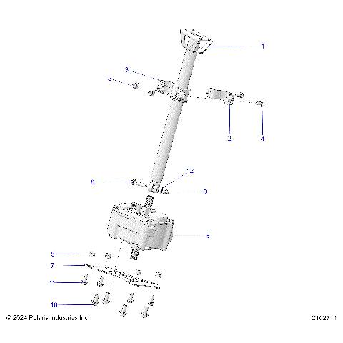 An Image of a Genuine Polaris Parts Schematic Diagram showing the schematic - STEERING: STEERING POST ASM. - 2026 POLARIS SCRAMBLER XP 1000 S 49S