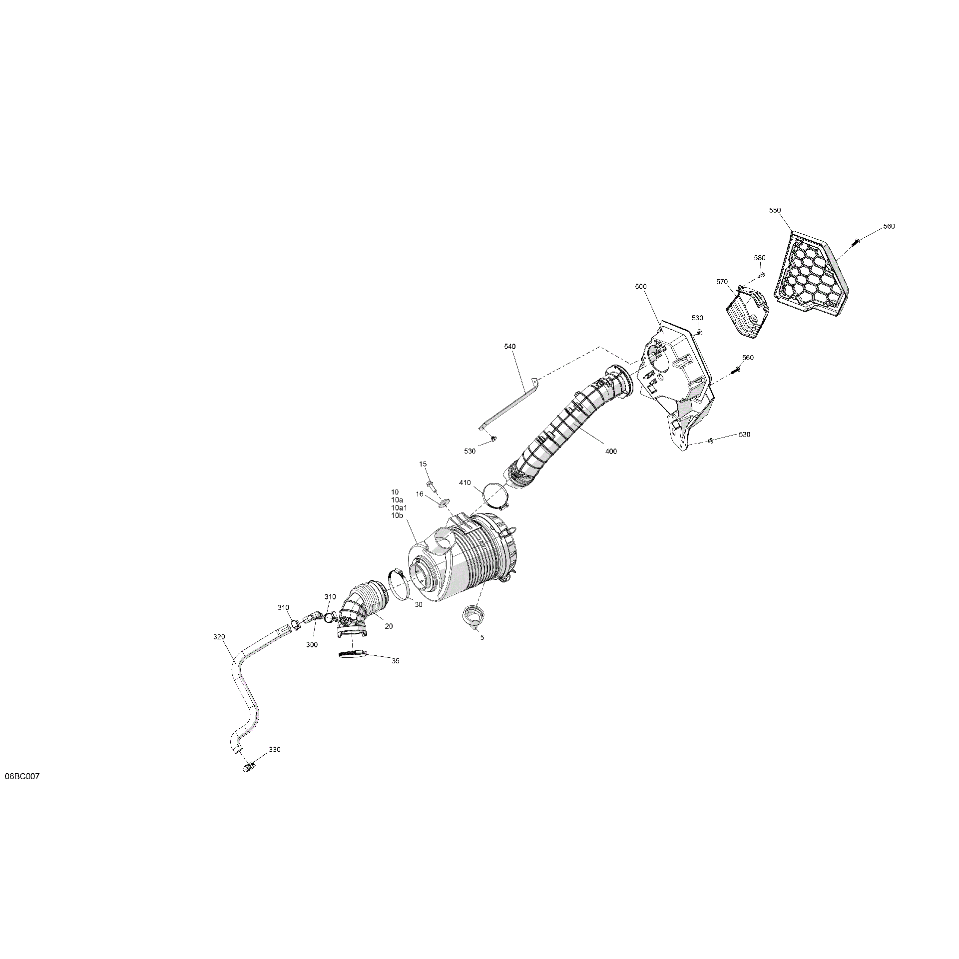 An Image of a Genuine Can-Am Parts Schematic Diagram showing the schematic - ENGINE - AIR INTAKE
