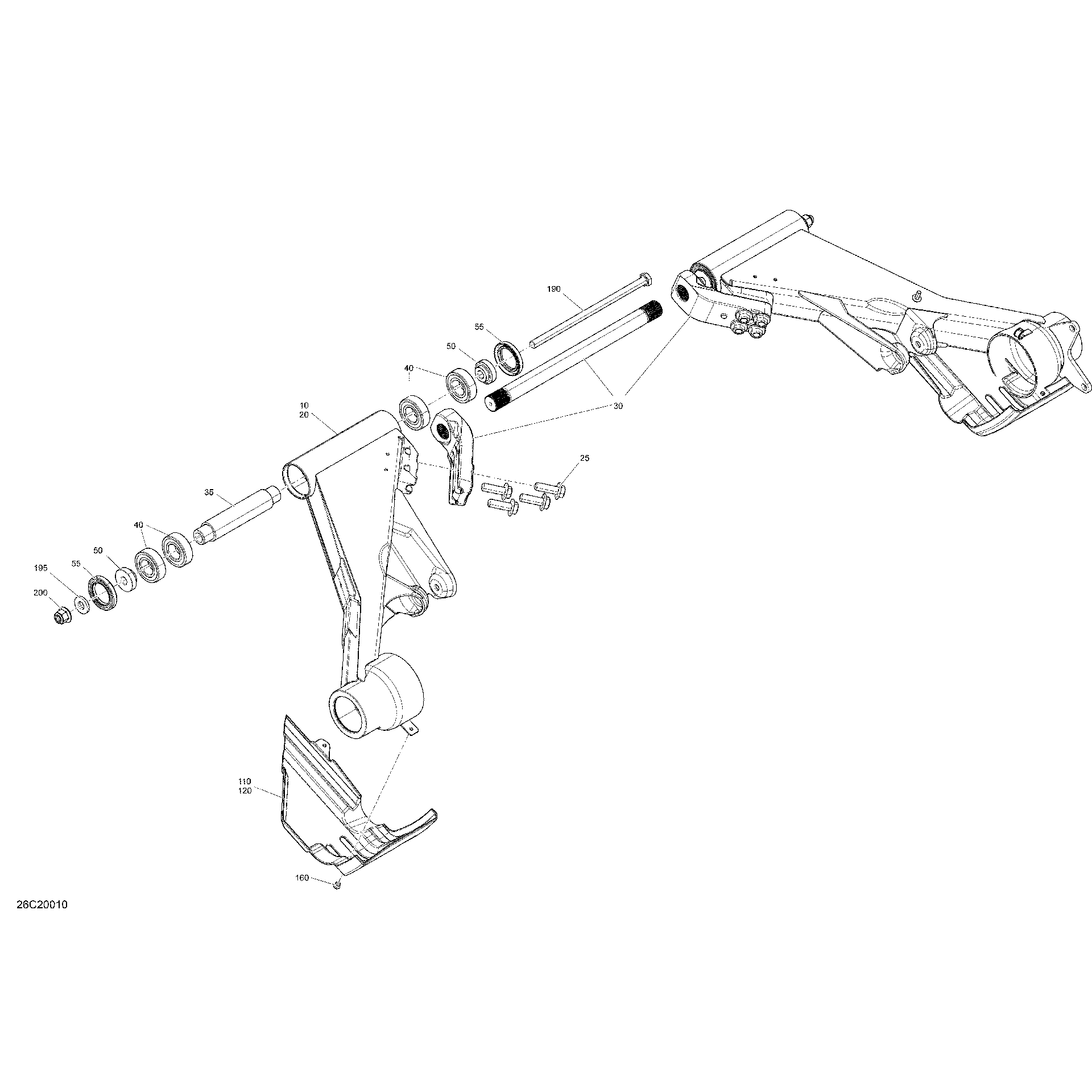 An Image of a Genuine Can-Am Parts Schematic Diagram showing the schematic - REAR SUSPENSION