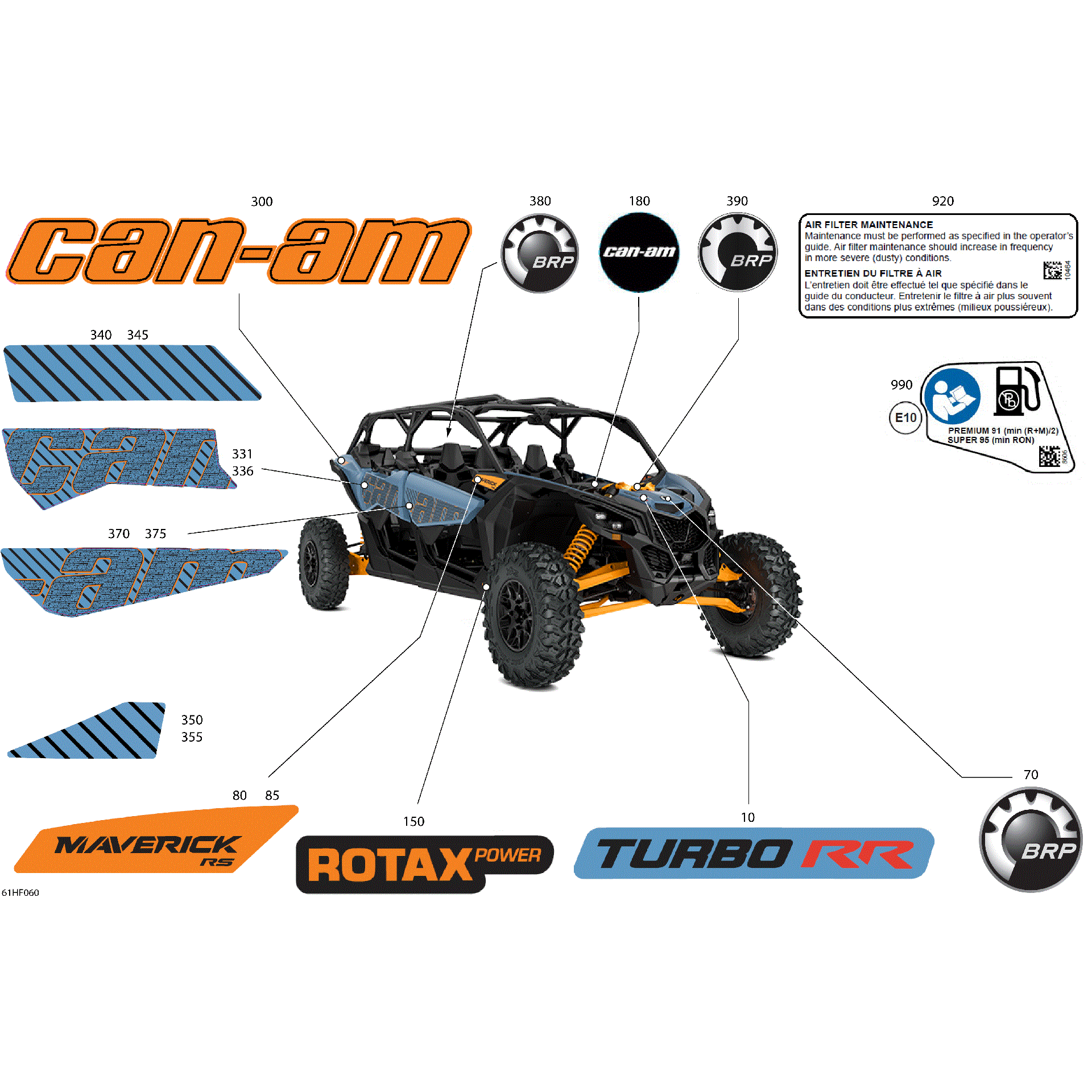 An Image of a Genuine Can-Am Parts Schematic Diagram showing the schematic - BODY - DECALS