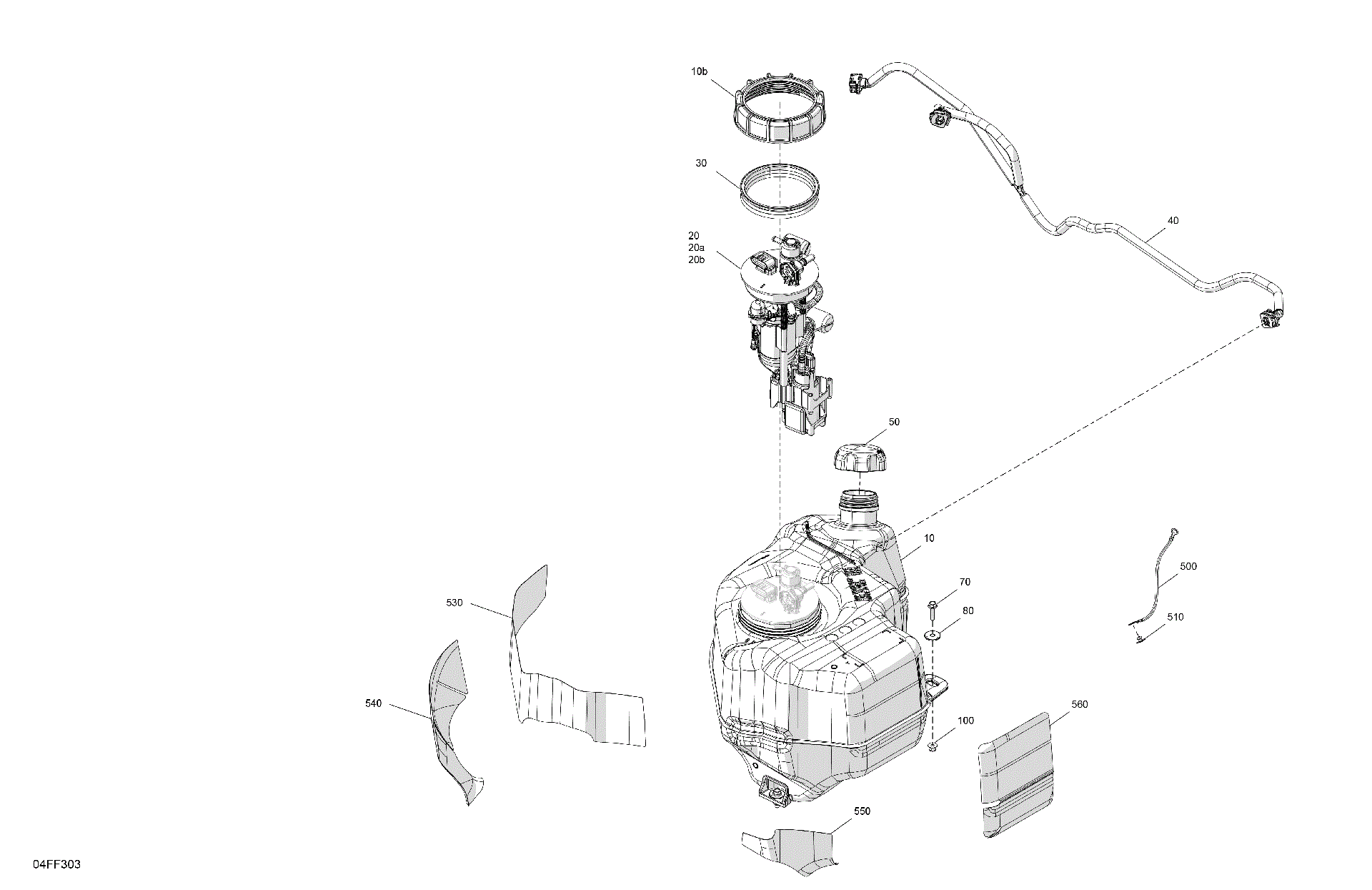 An Image of a Genuine Can-Am Parts Schematic Diagram showing the schematic - ENGINE - FUEL