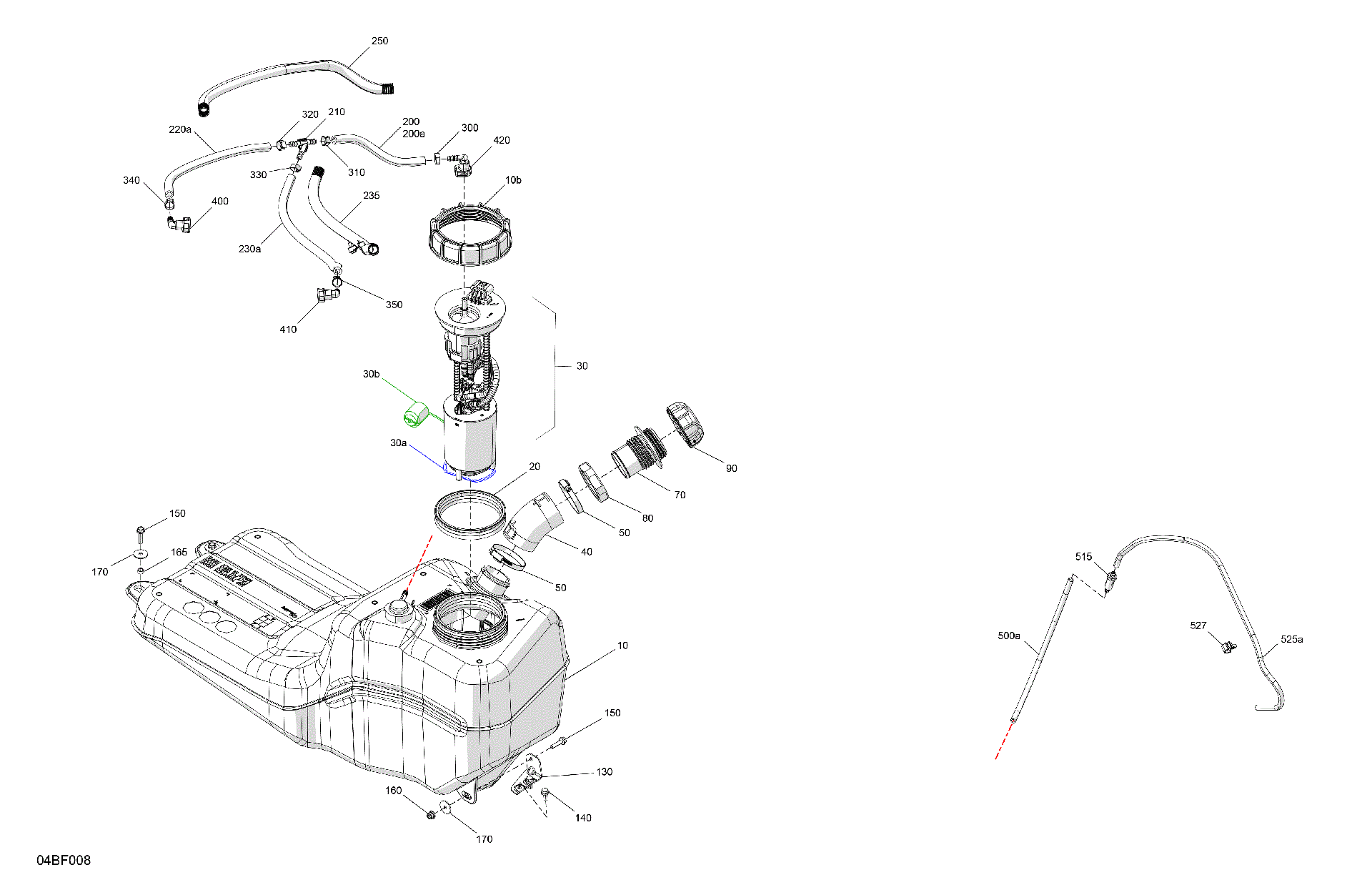 An Image of a Genuine Can-Am Parts Schematic Diagram showing the schematic - ENGINE - FUEL