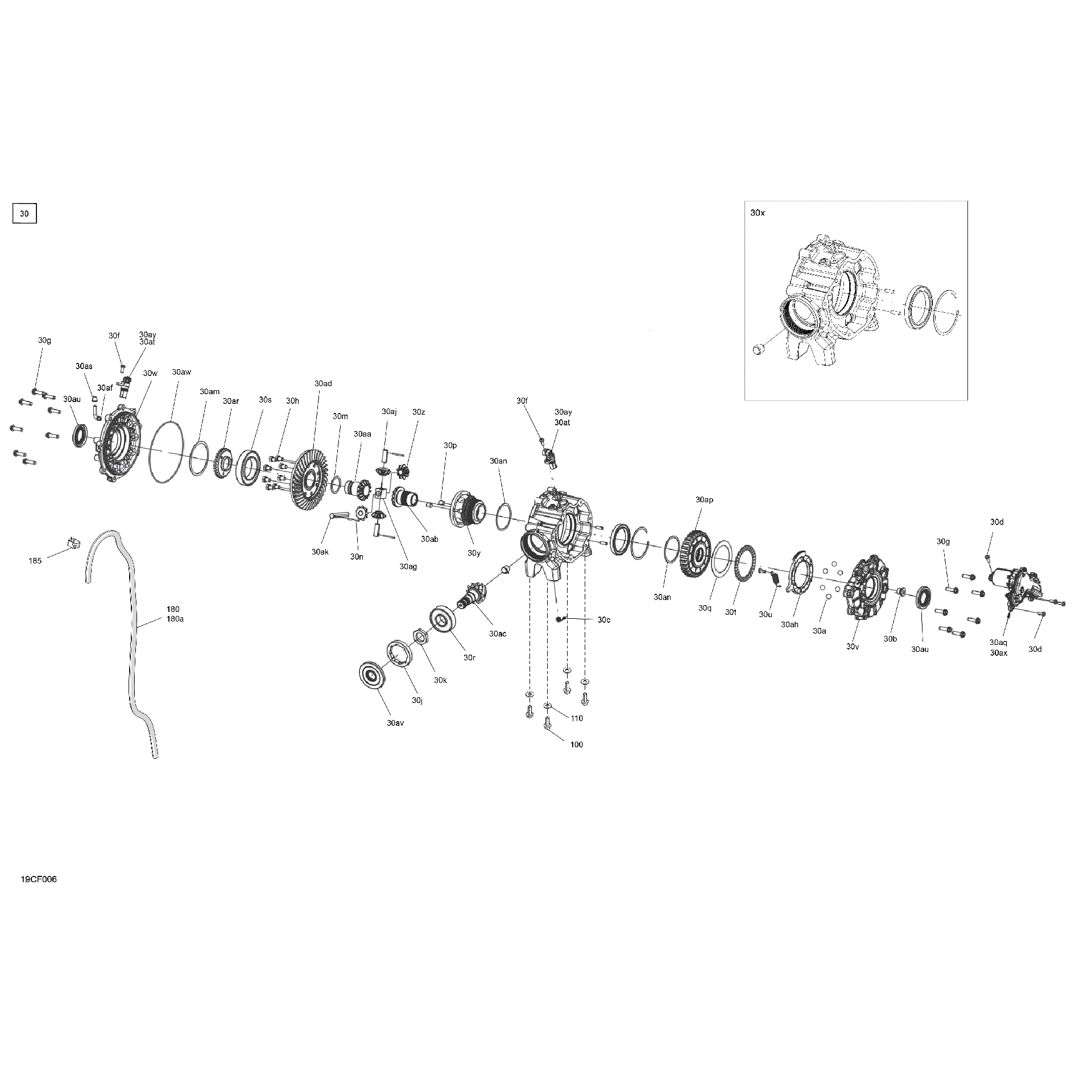 An Image of a Genuine Can-Am Parts Schematic Diagram showing the schematic - DRIVE - FRONT - DIFFERENTIAL PARTS