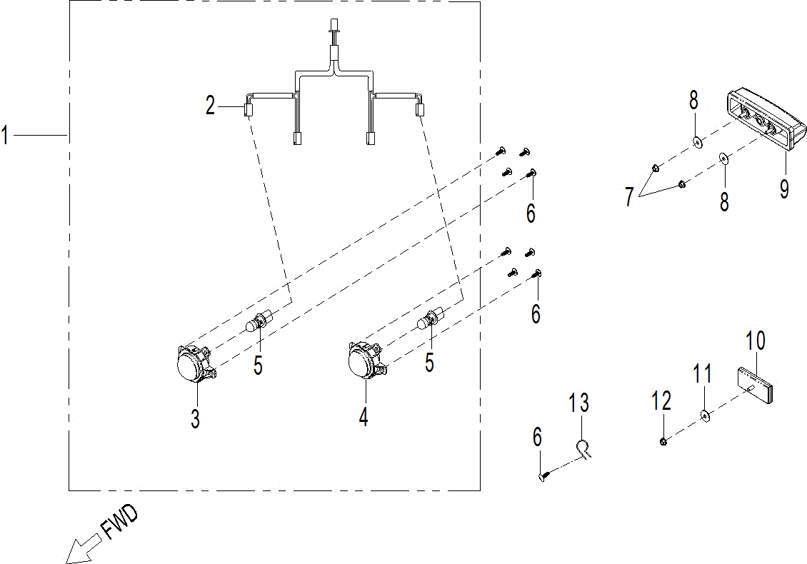 An Image of a Genuine Can-Am Parts Schematic Diagram showing the schematic - ELECTRIC - LIGHTS