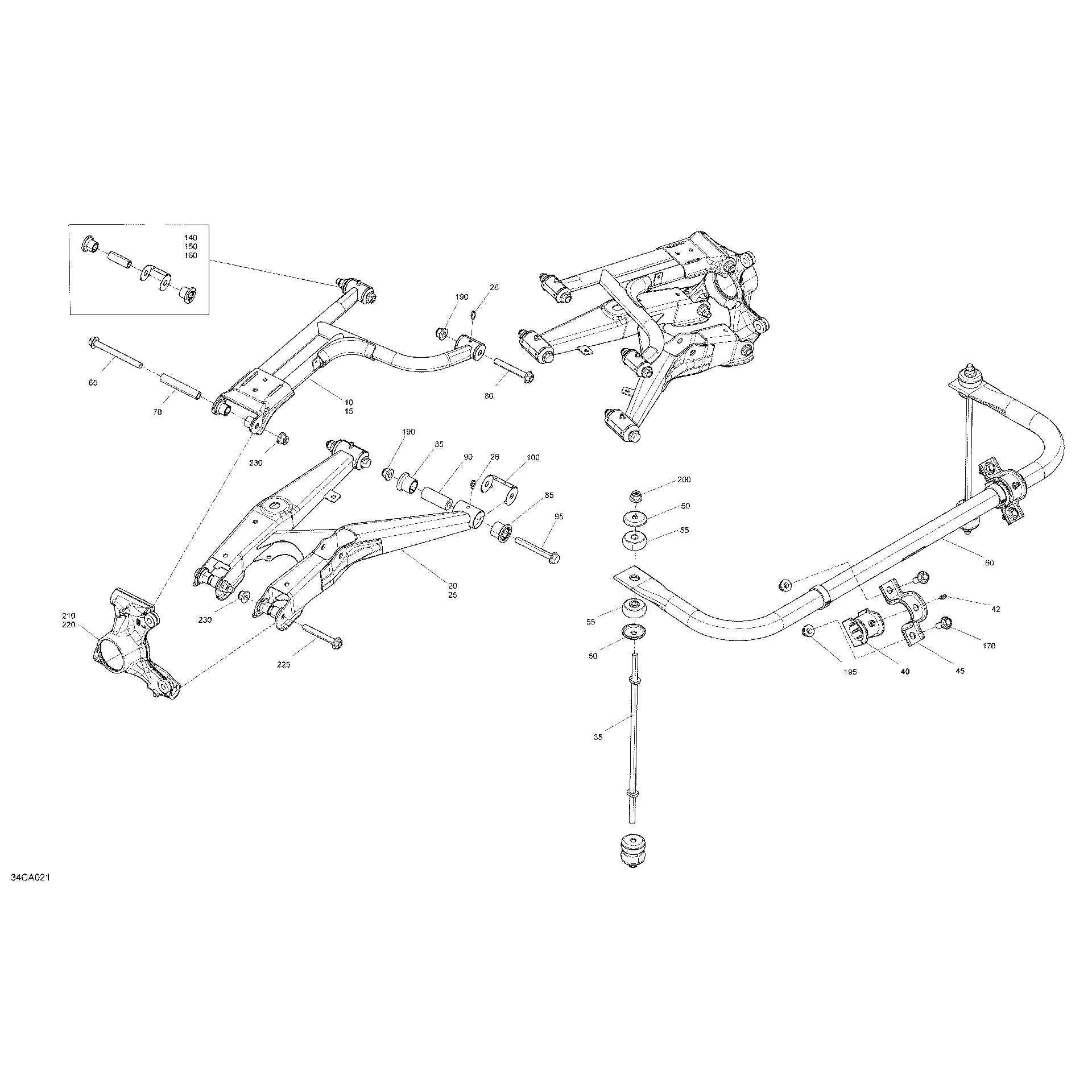 An Image of a Genuine Can-Am Parts Schematic Diagram showing the schematic - SUSPENSION - REAR
