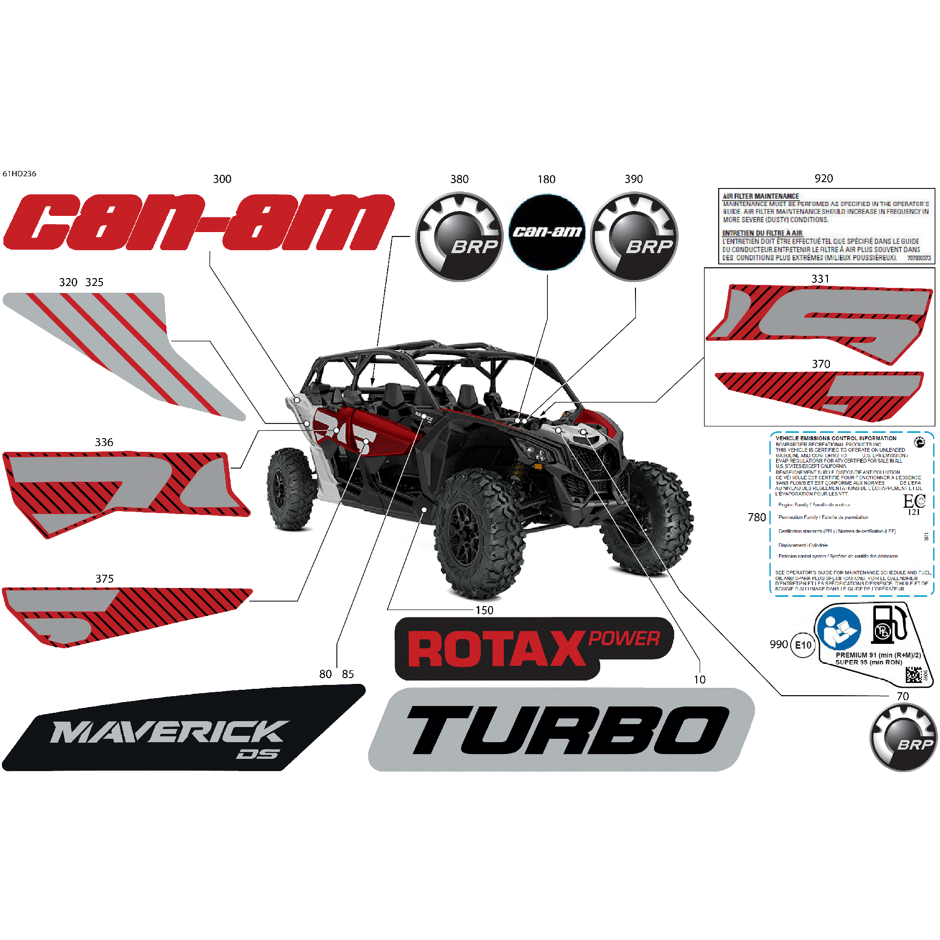 An Image of a Genuine Can-Am Parts Schematic Diagram showing the schematic - BODY - DECALS