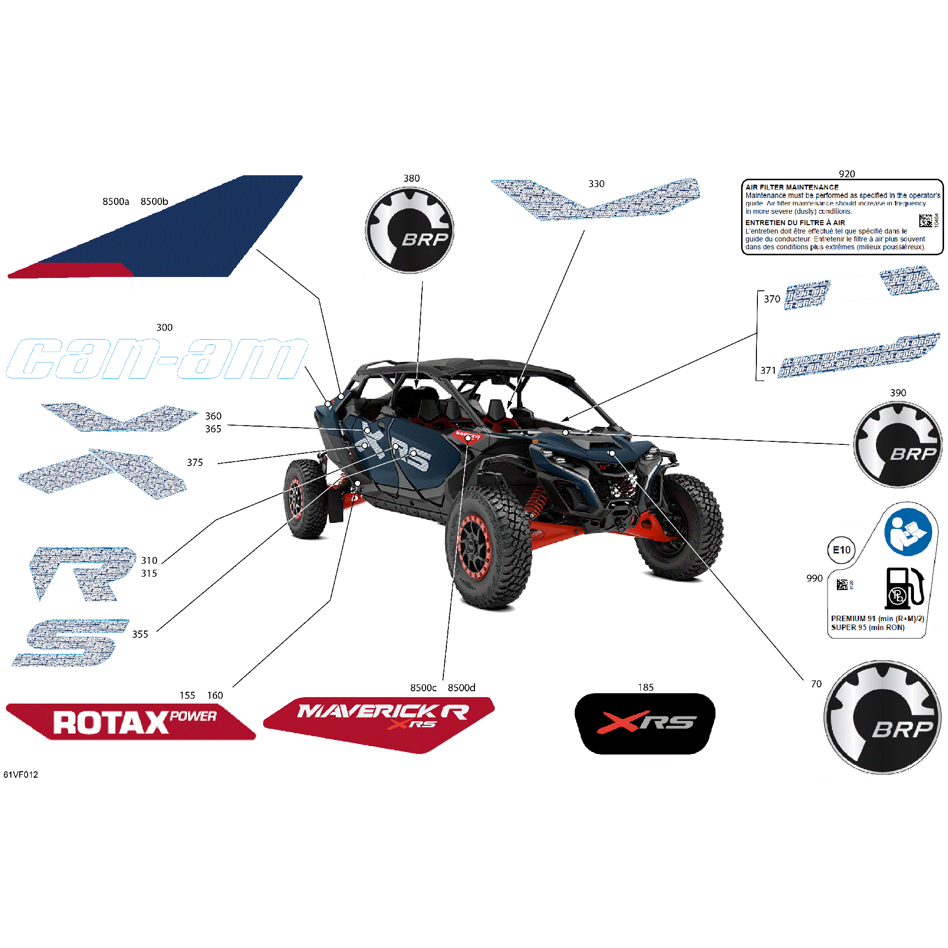 An Image of a Genuine Can-Am Parts Schematic Diagram showing the schematic - BODY - DECALS