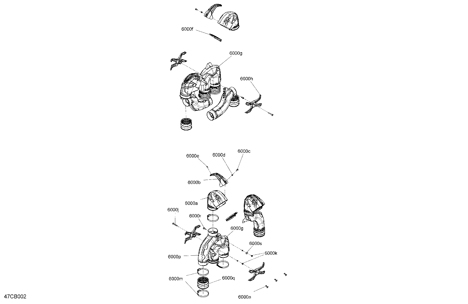 An Image of a Genuine Can-Am Parts Schematic Diagram showing the schematic - BODY - SNORKEL