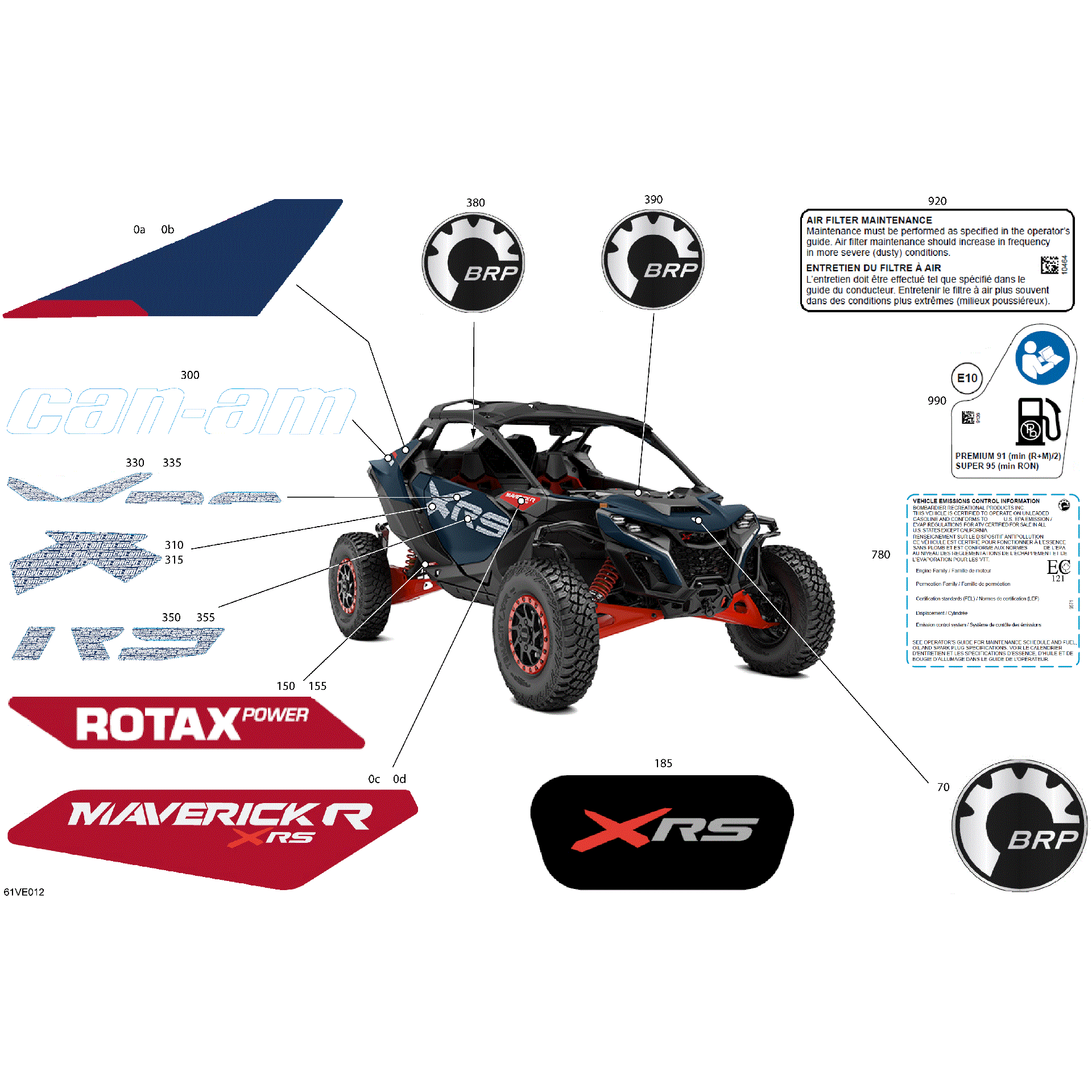 An Image of a Genuine Can-Am Parts Schematic Diagram showing the schematic - BODY - DECALS