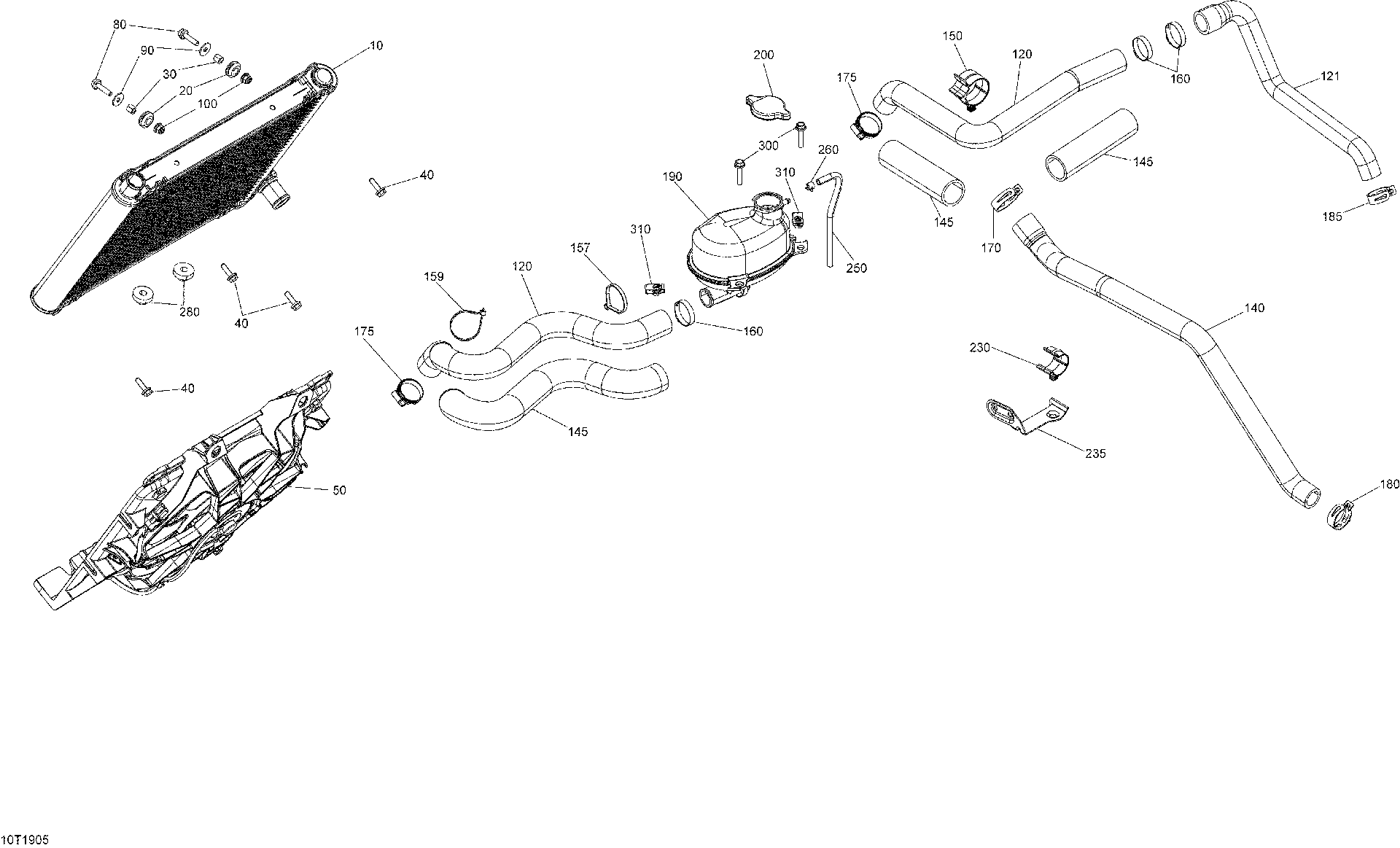 An Image of a Genuine Can-Am Parts Schematic Diagram showing the schematic - COOLING - SYSTEM