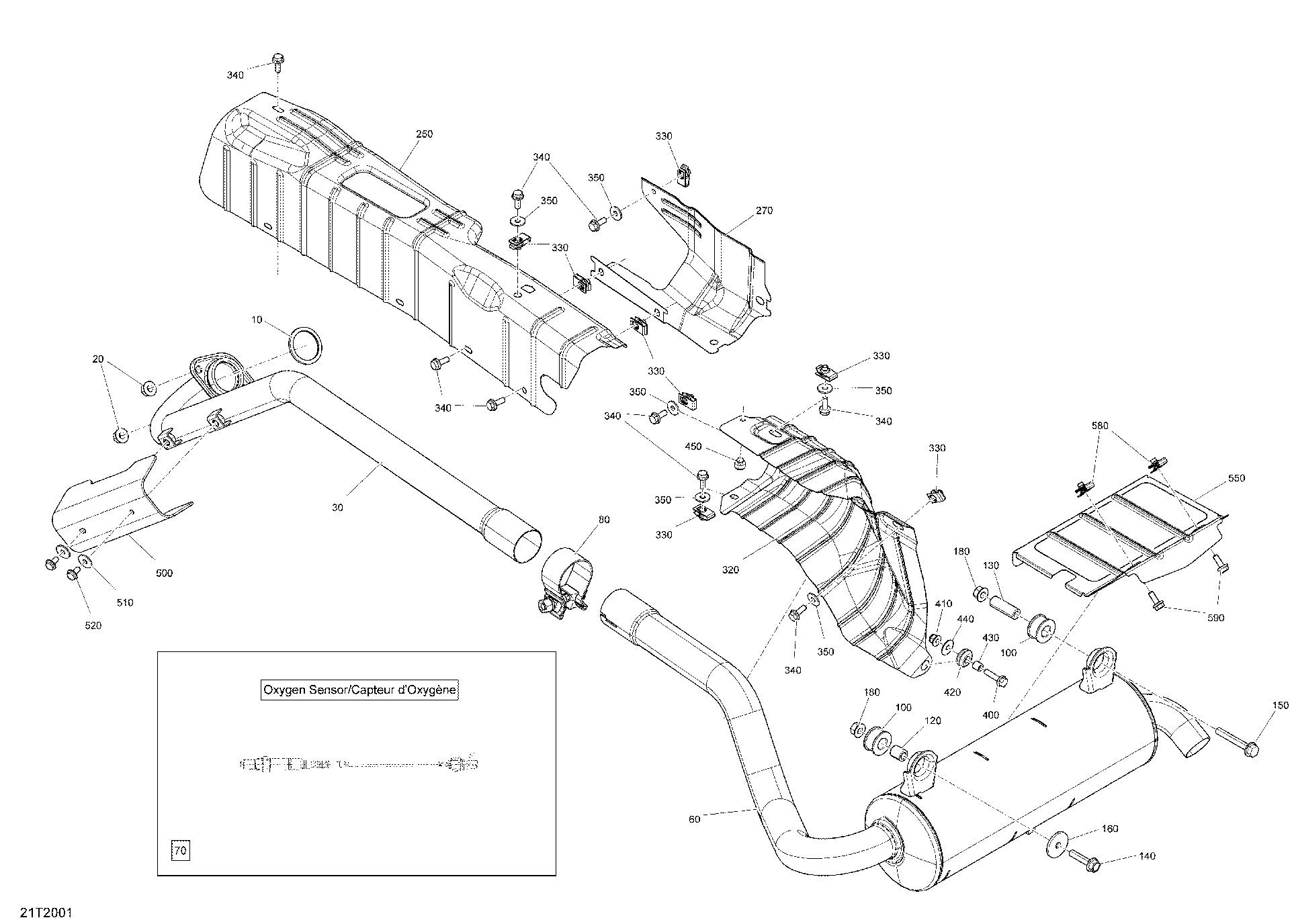An Image of a Genuine Can-Am Parts Schematic Diagram showing the schematic - EXHAUST