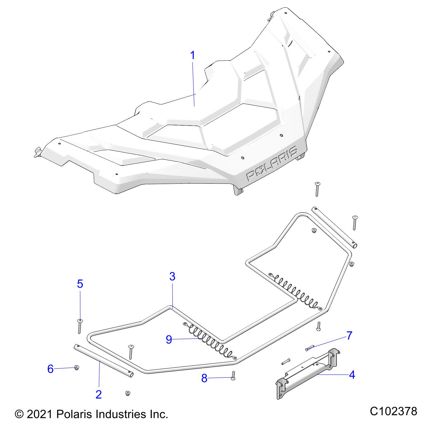 An Image of a Genuine Polaris Parts Schematic Diagram showing the schematic - DRIVE TRAIN: MAIN GEARCASE MOUNTING - 2025 POLARIS SPORTSMAN 450 HO 50S