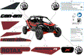 BODY - DECALS - 2024 CAN AM MAVERICK R X - LEGION RED - 77" WIDTH