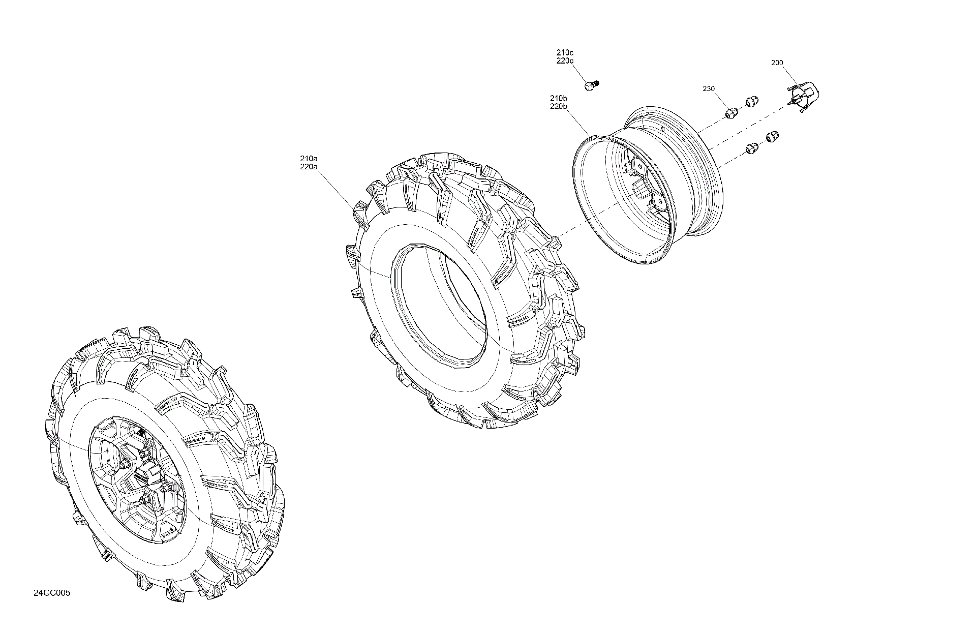 An Image of a Genuine Can-Am Parts Schematic Diagram showing the schematic - DRIVE - FRONT WHEELS