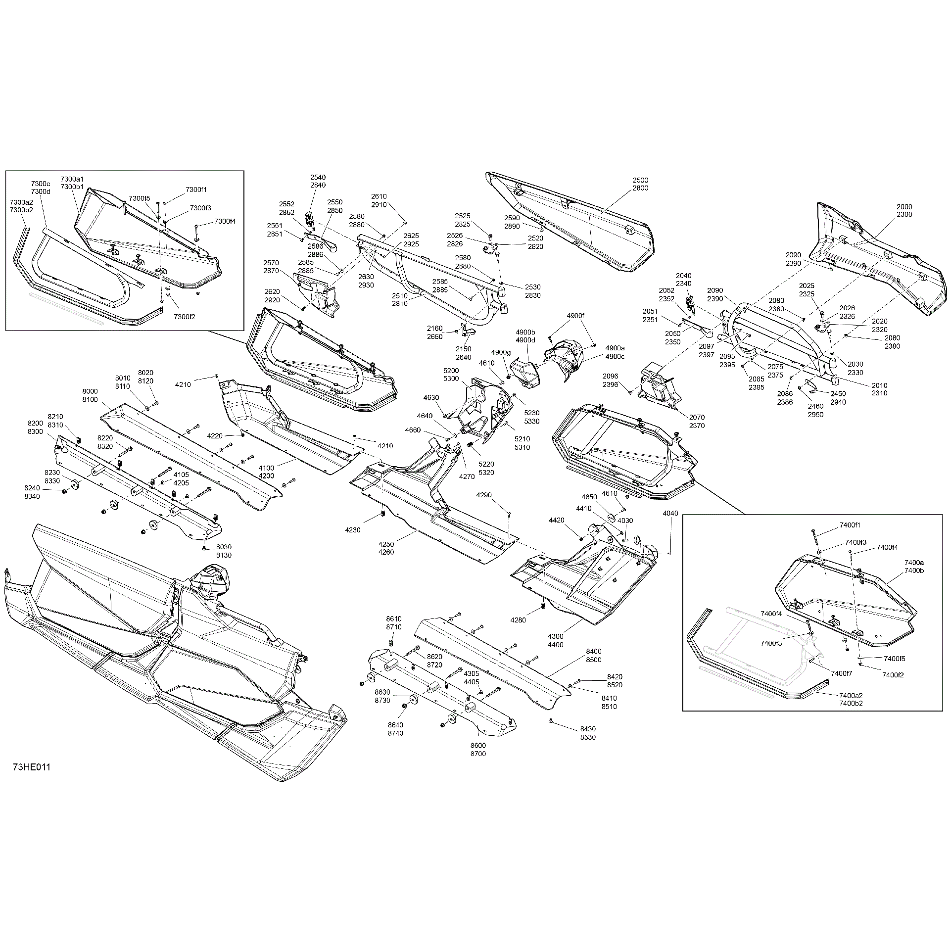 An Image of a Genuine Can-Am Parts Schematic Diagram showing the schematic - BODY - DOORS