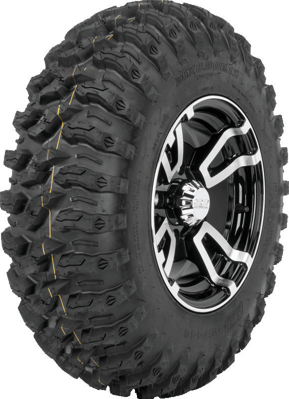 QuadBoss QBT446 Radial Utility Tire 25x8R-12 for Powersports Vehicles