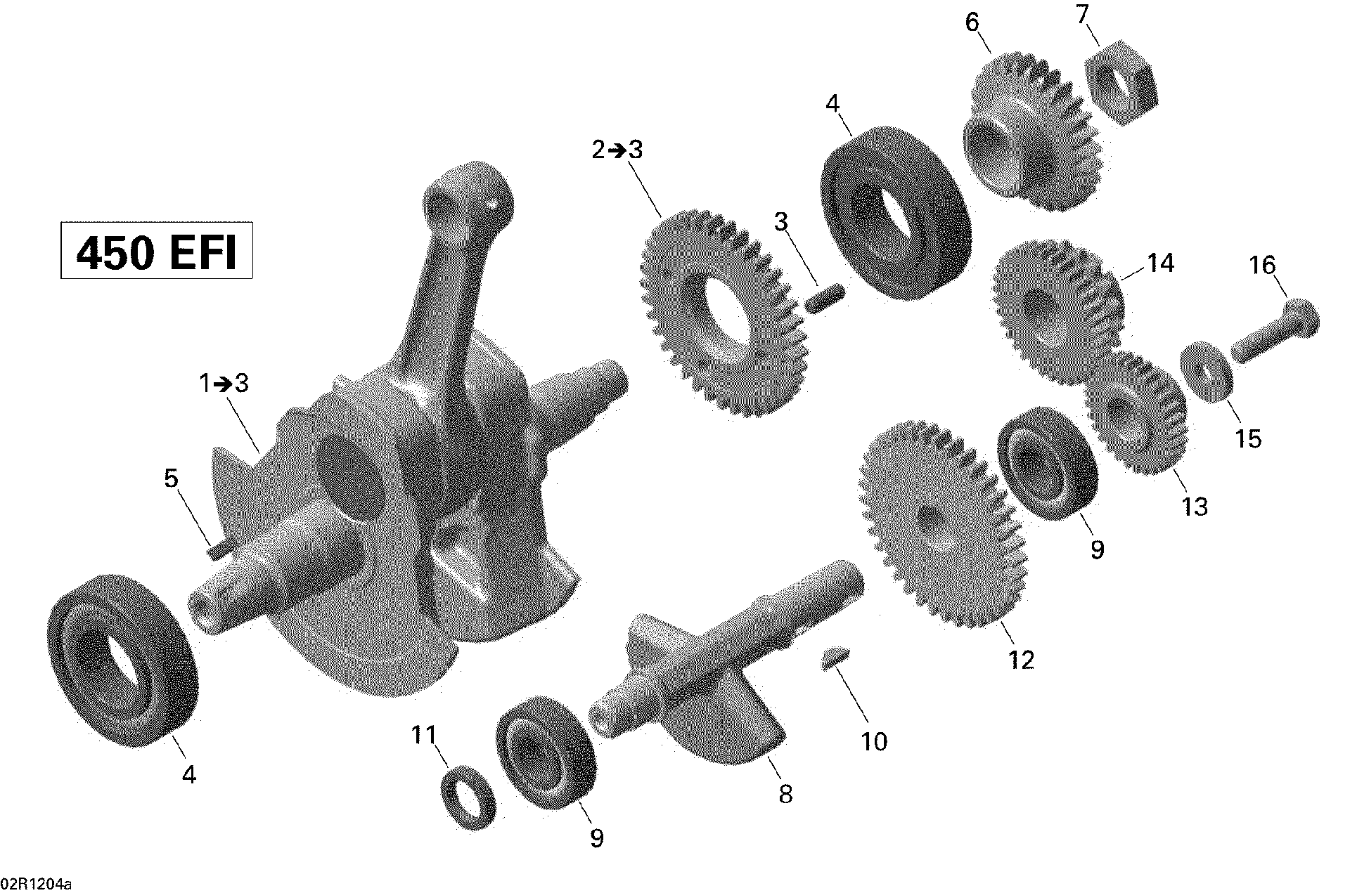 An Image of a Genuine Can-Am Parts Schematic Diagram showing the schematic - CRANKSHAFT