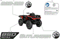 BODY - FEATURE DECALS - 2025 CAN AM OUTLANDER 850 4X4 - LEGION RED - (2)