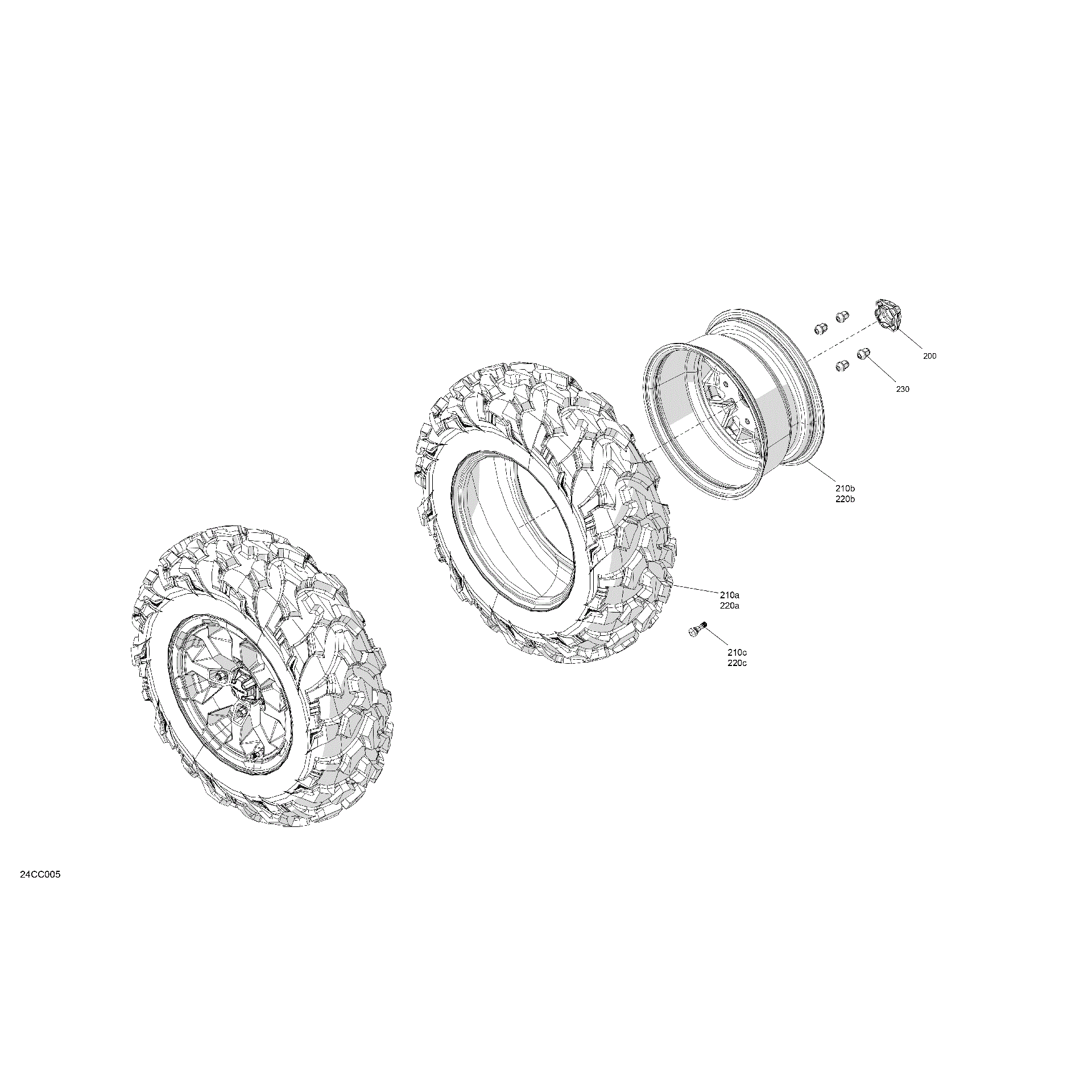 An Image of a Genuine Can-Am Parts Schematic Diagram showing the schematic - DRIVE - FRONT WHEELS