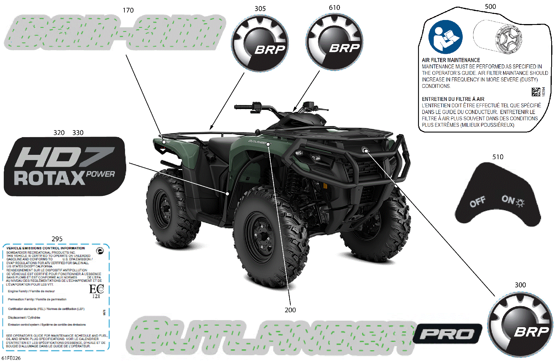 An Image of a Genuine Can-Am Parts Schematic Diagram showing the schematic - BODY - FEATURE DECALS