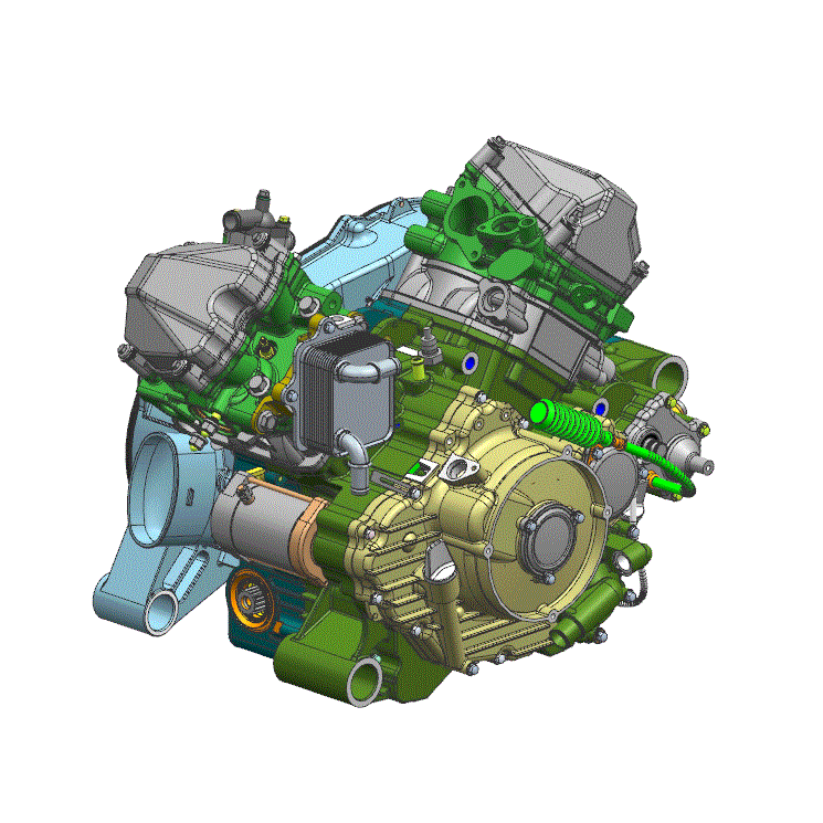 An Image of a genuine CFMOTO Parts Schematic Diagram showing the group - LONG BLOCK - 2023 CFMOTO CFORCE 1000