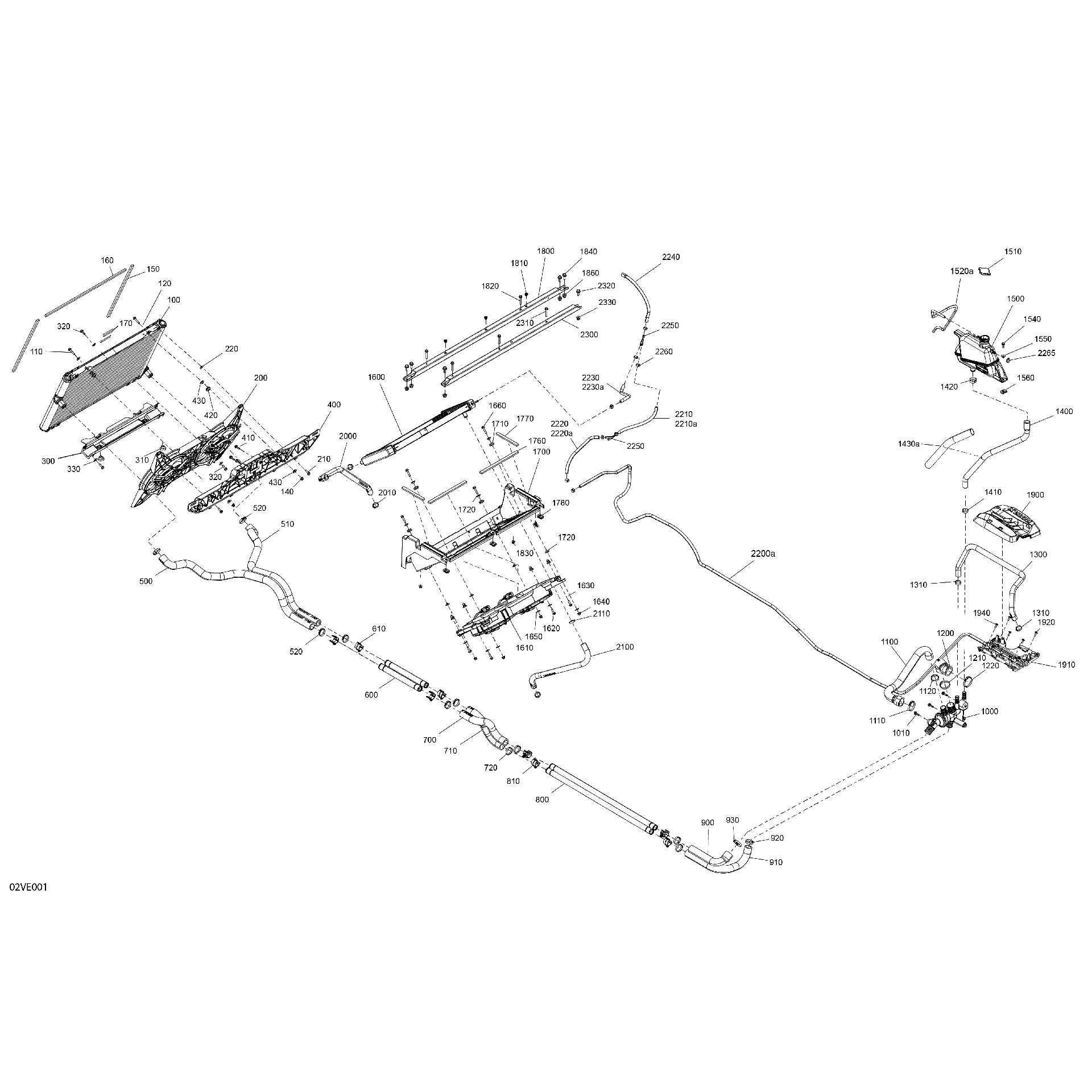 An Image of a Genuine Can-Am Parts Schematic Diagram showing the schematic - ENGINE - COOLING