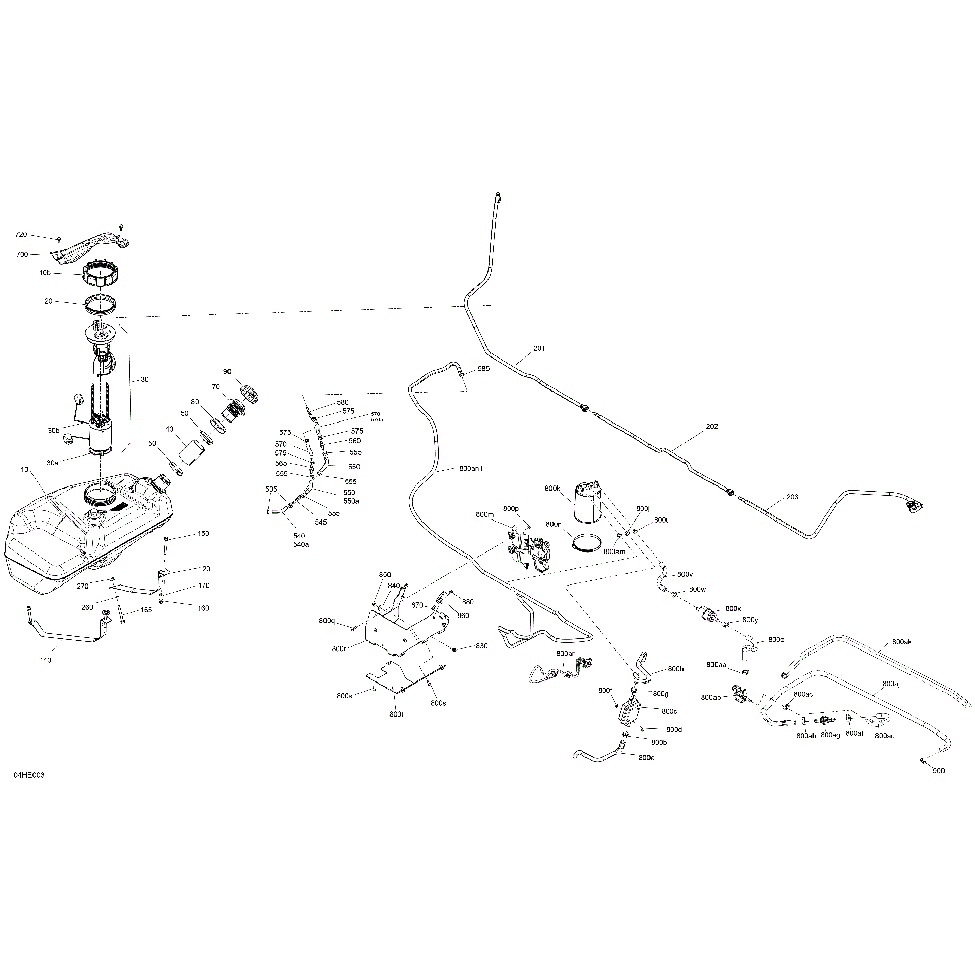 An Image of a Genuine Can-Am Parts Schematic Diagram showing the schematic - ENGINE - FUEL