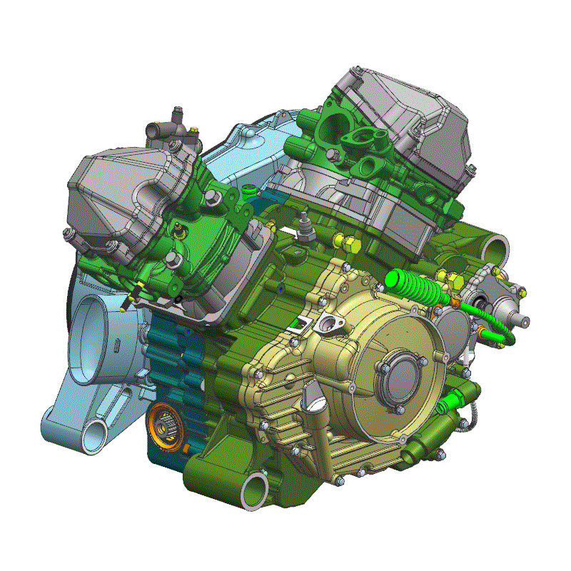 An Image of a genuine CFMOTO Parts Schematic Diagram showing the group - 2V91W-A LONG BLOCK ASSY - 2019 CFMOTO CFORCE 800 XC