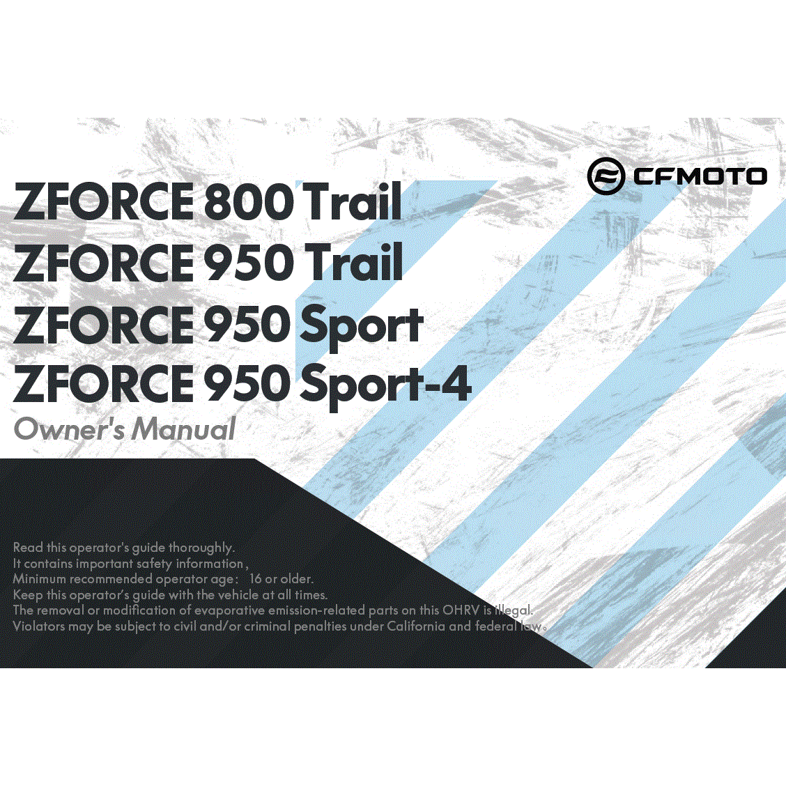 An Image of a Genuine CFMOTO Parts Schematic Diagram showing the schematic - OWNERS MANUAL (NA) - 2025 CFMOTO ZFORCE 950