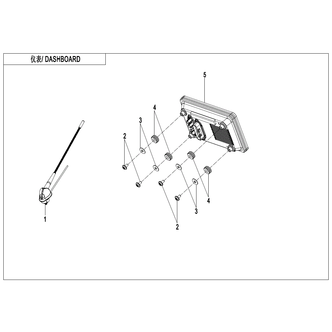 An Image of a Genuine CFMOTO Parts Schematic Diagram showing the schematic - DASHBOARD - 2025 CFMOTO UFORCE U10XL PRO