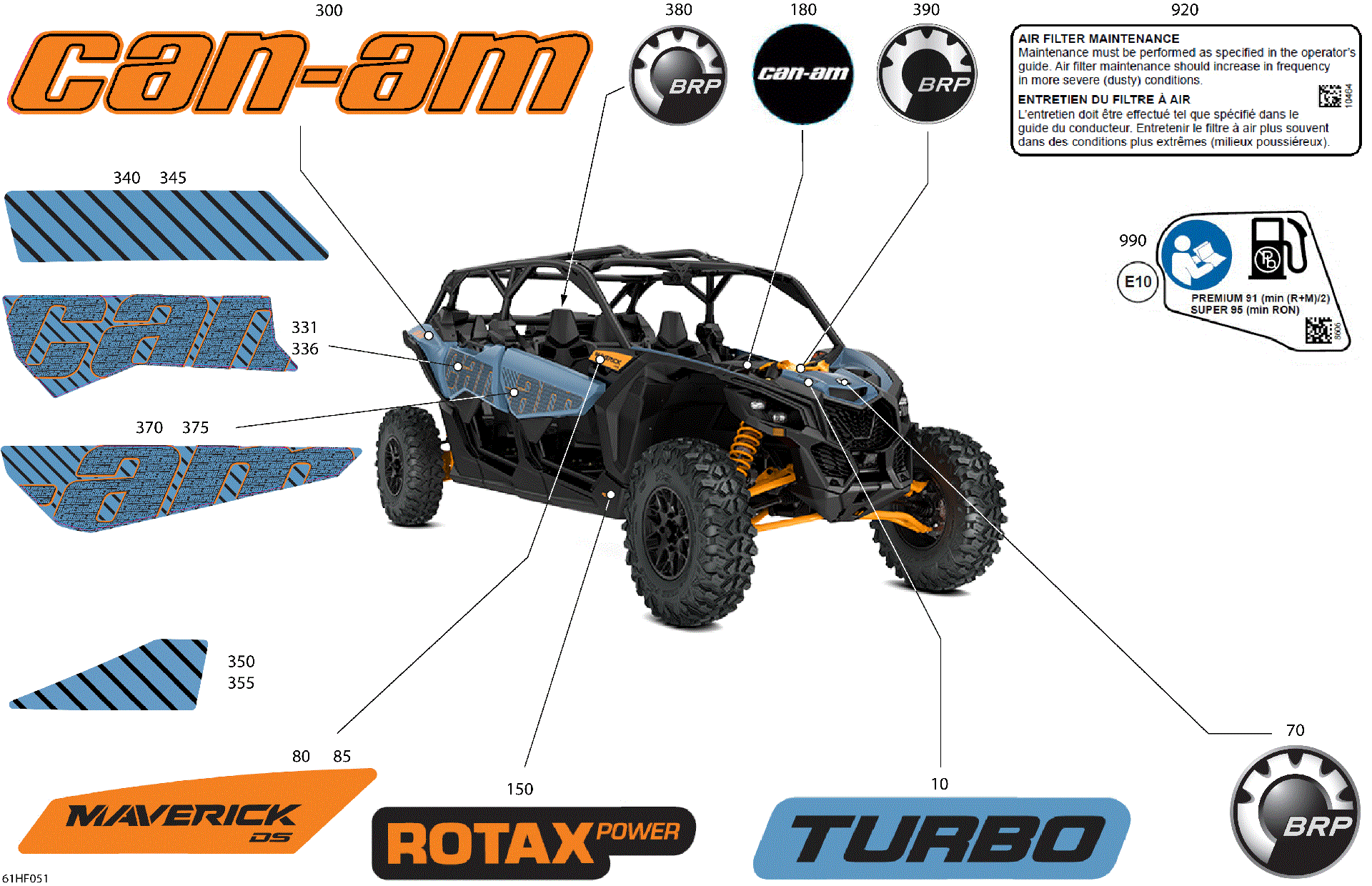 An Image of a Genuine Can-Am Parts Schematic Diagram showing the schematic - BODY - DECALS