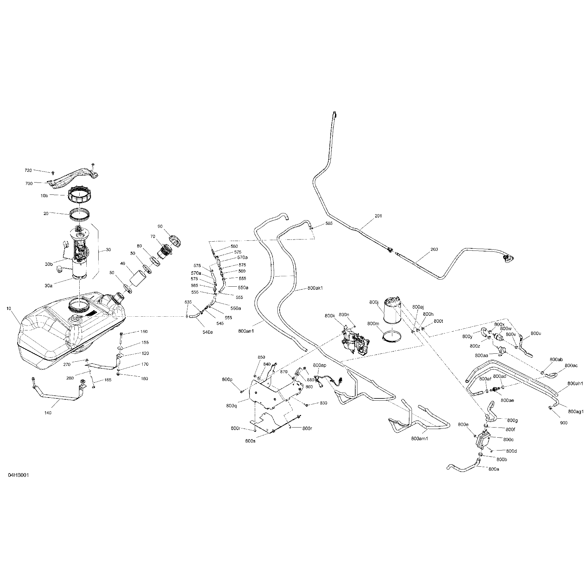 An Image of a Genuine Can-Am Parts Schematic Diagram showing the schematic - ENGINE - FUEL
