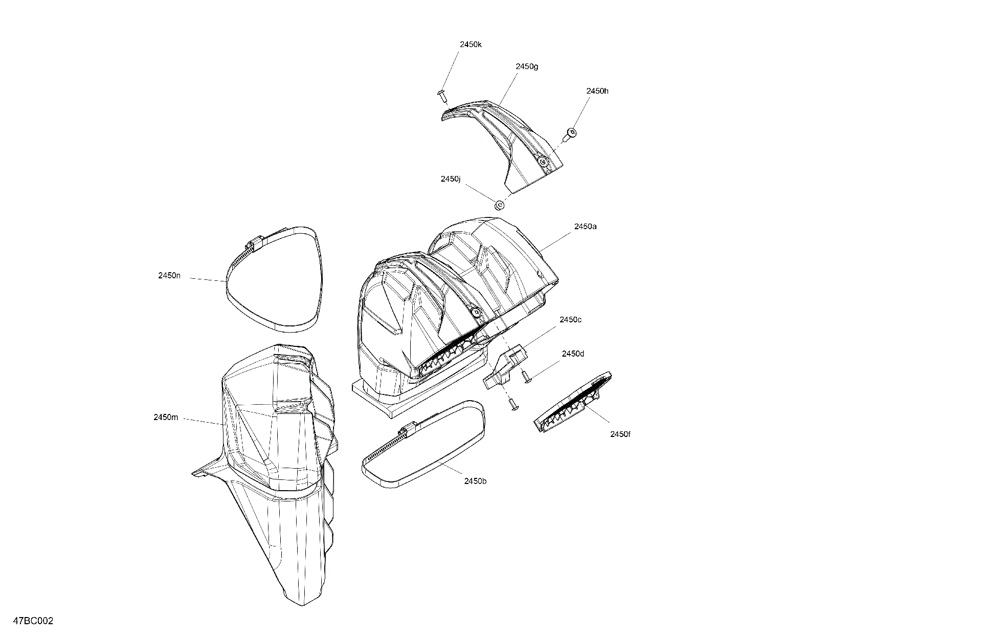 An Image of a Genuine Can-Am Parts Schematic Diagram showing the schematic - BODY - SNORKEL