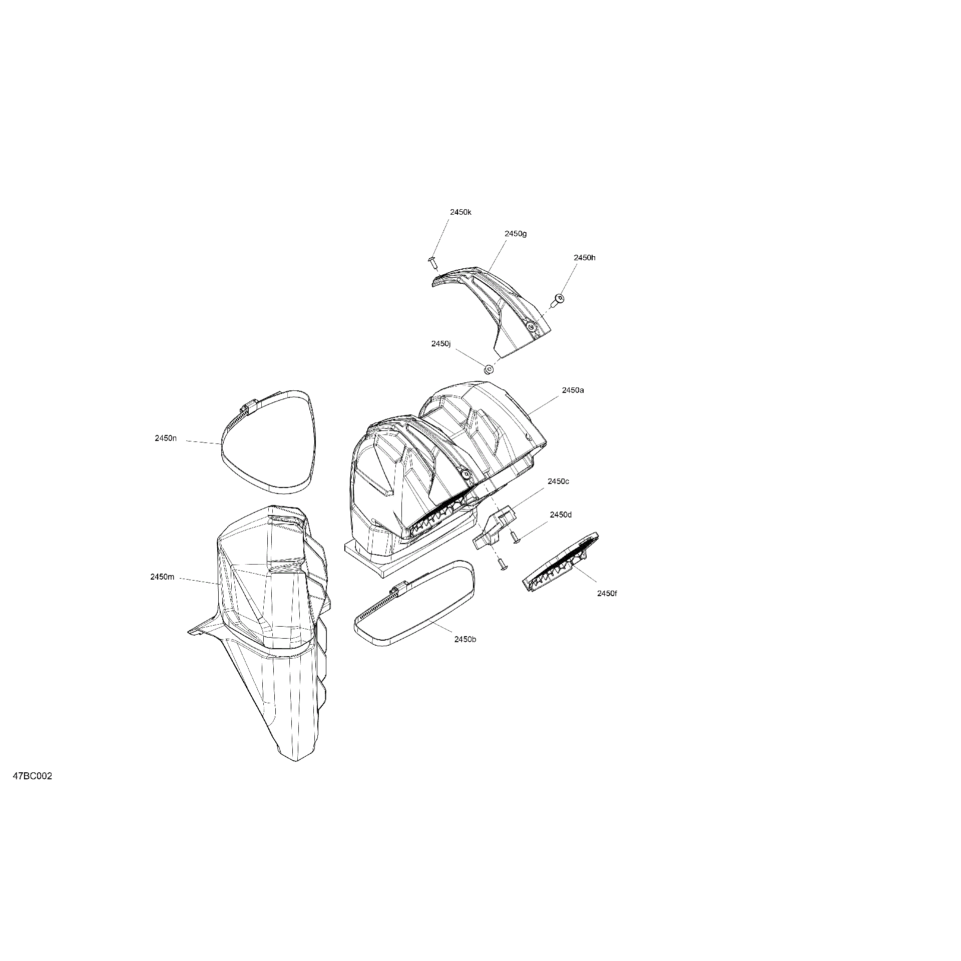An Image of a Genuine Can-Am Parts Schematic Diagram showing the schematic - BODY - SNORKEL