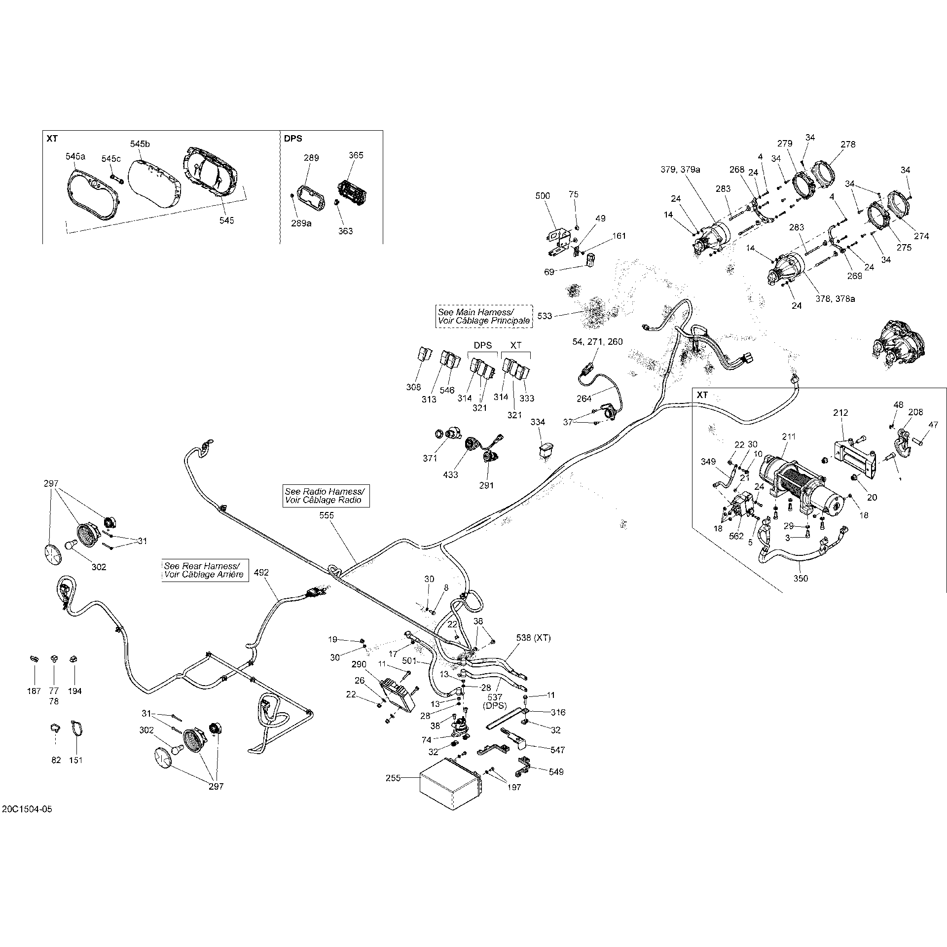 An Image of a Genuine Can-Am Parts Schematic Diagram showing the schematic - ELECTRICAL SYSTEM _20C1504