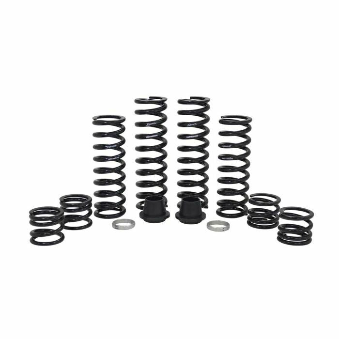 The Polaris Xpedition Full Spring Kit Xpedition (5 Seat) by ZBroz features black high tensile springs in multiple sizes, plus smaller circular parts, all designed for increased bottoming resistance and a smoother ride.