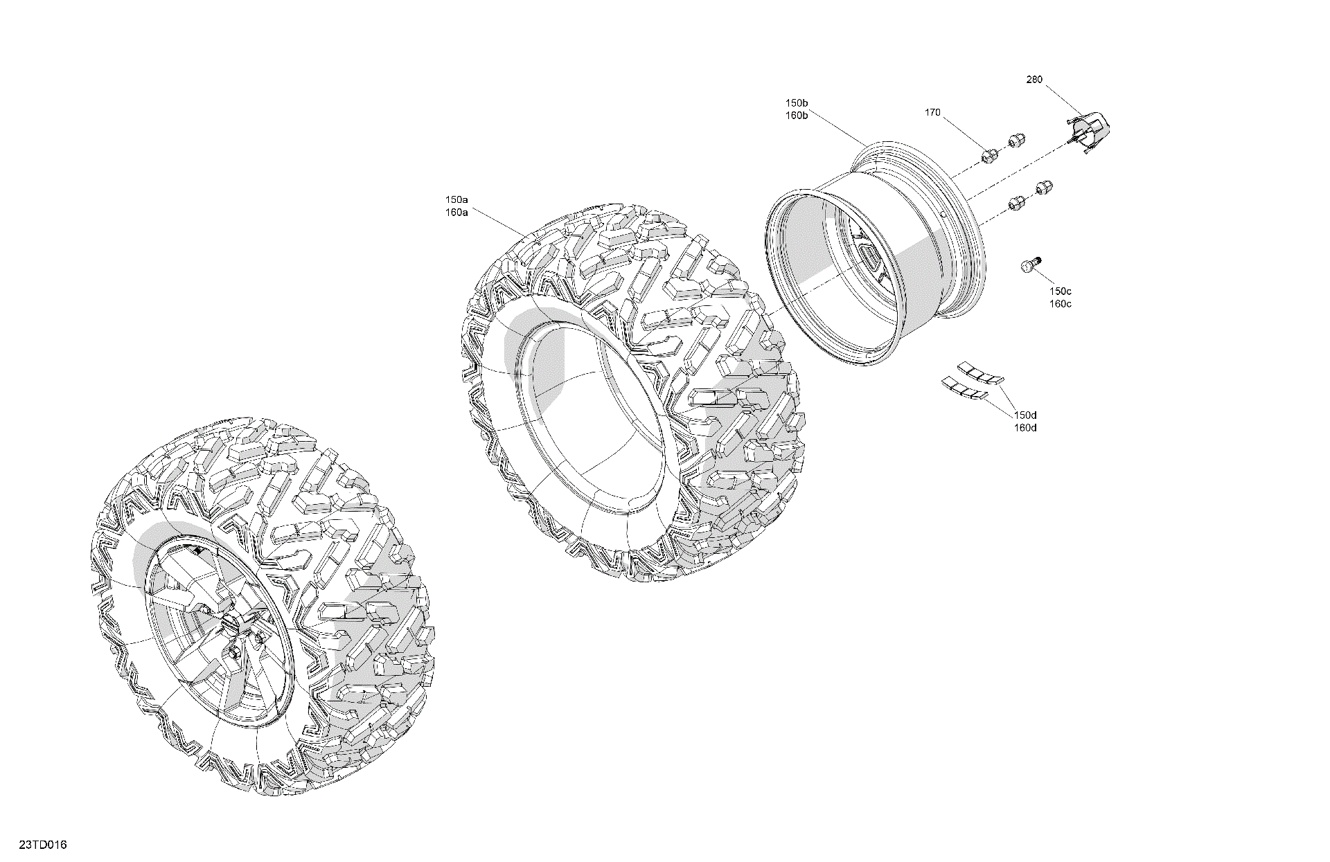 An Image of a Genuine Can-Am Parts Schematic Diagram showing the schematic - DRIVE - REAR WHEELS