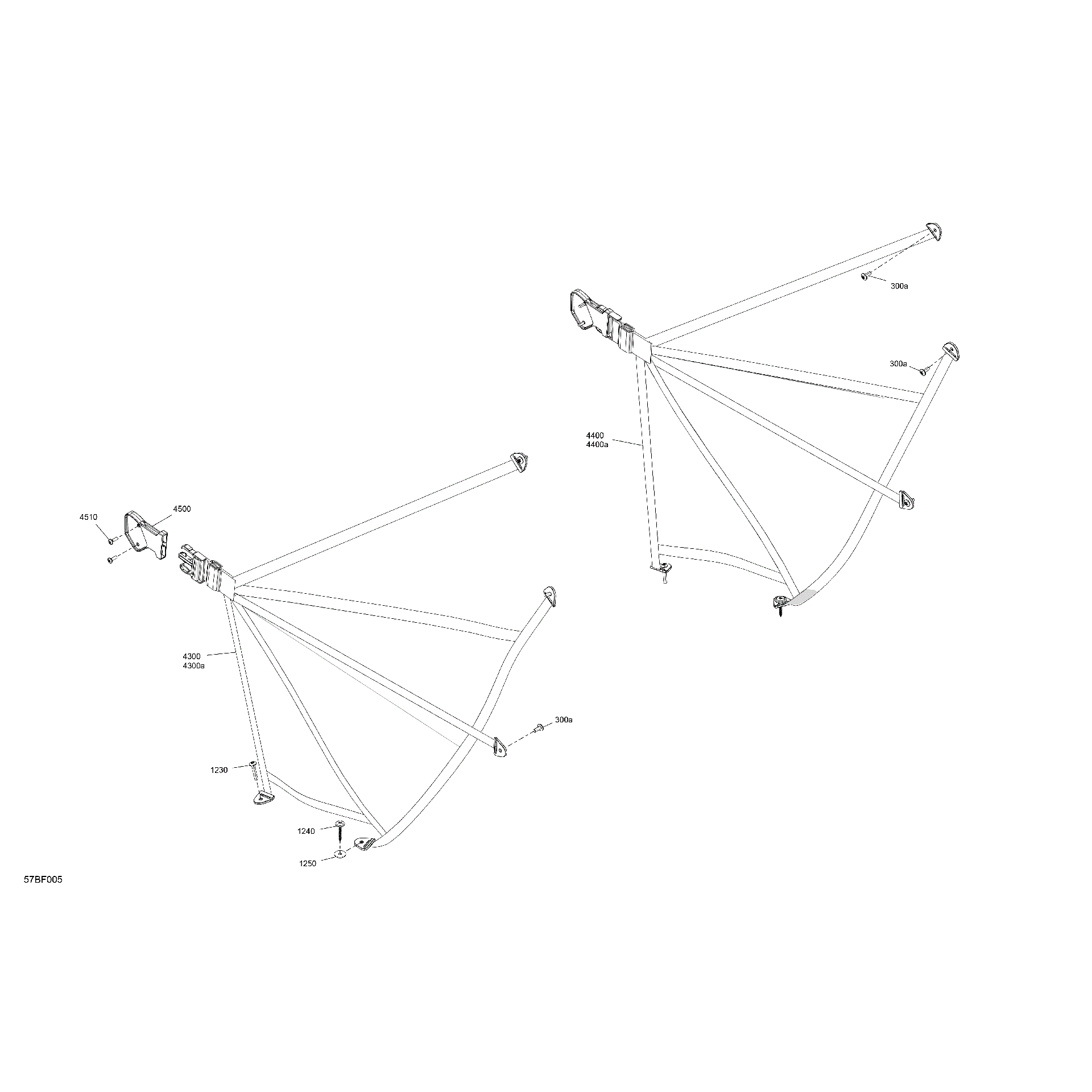 An Image of a Genuine Can-Am Parts Schematic Diagram showing the schematic - BODY - SAFETY NET