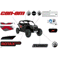 BODY - DECALS - 2026 CAN AM MAVERICK TURBO X - GRANITE GREY - 64" WIDTH - (2)